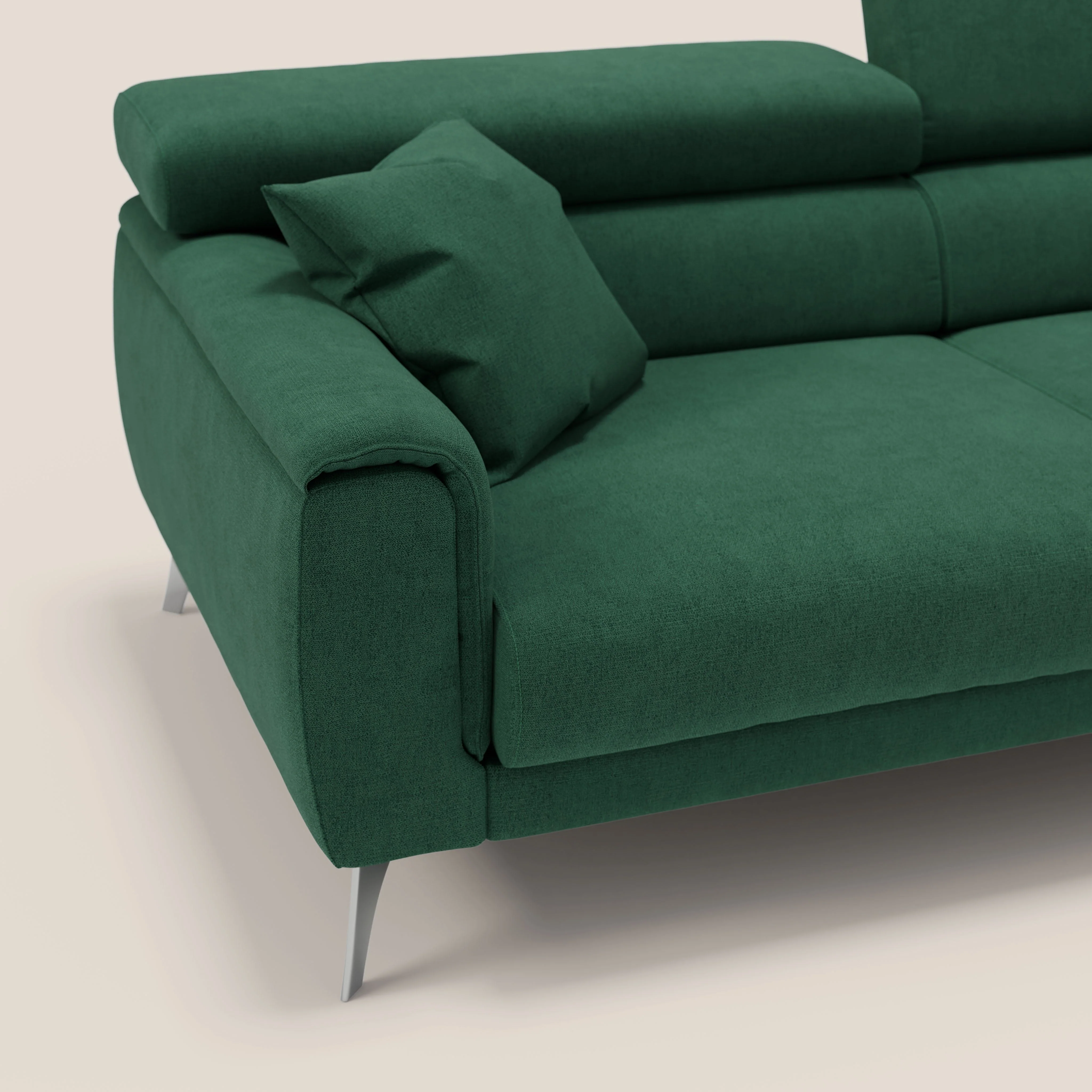 Caravaggio Canapé avec assises extensibles et têtières réglables en tissu imperméable T02 vert - Image 5