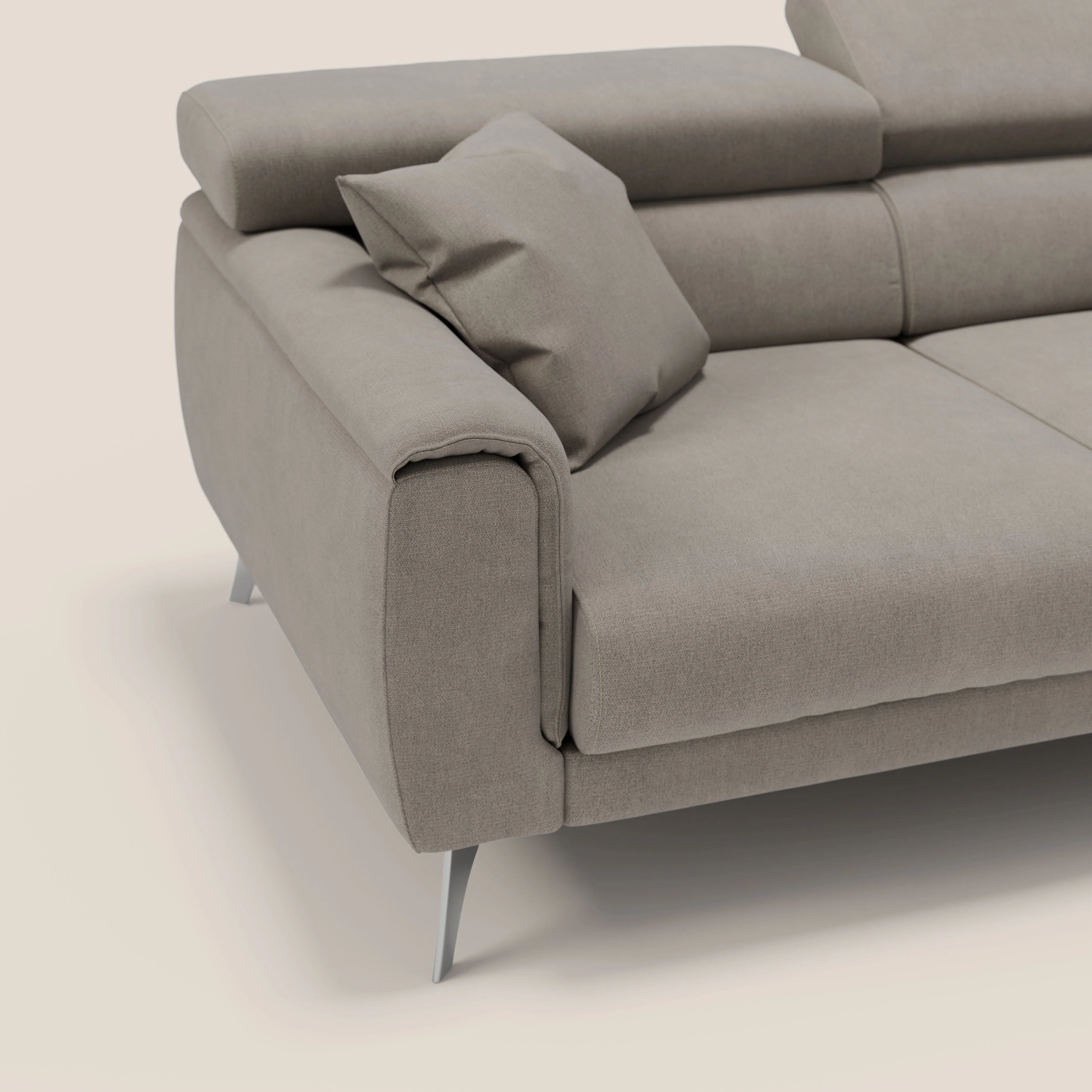 Caravaggio Canapé d'angle avec assises coulissantes en tissu doux imperméable T02 beige - Image 7