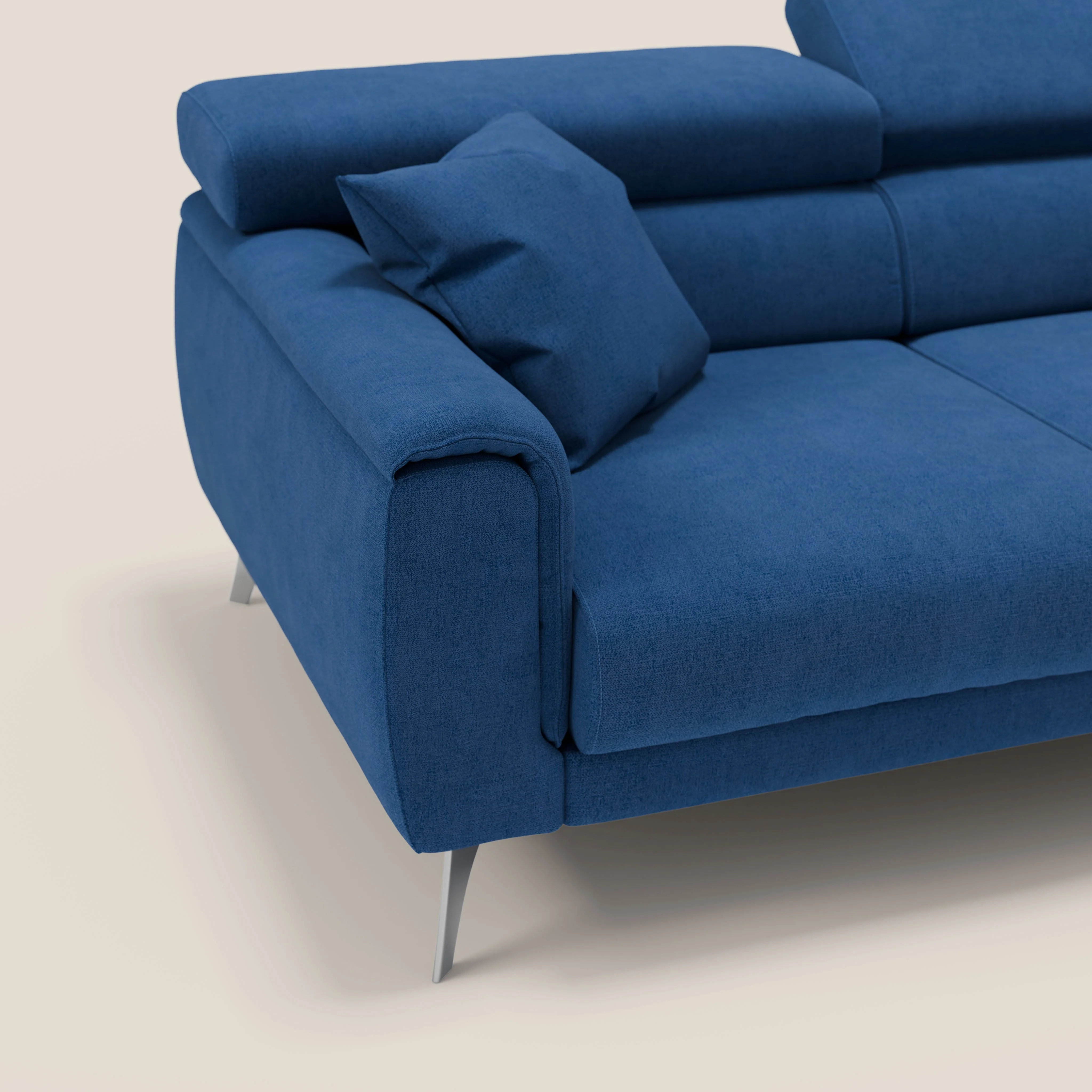 Caravaggio Canapé d'angle avec assises coulissantes en tissu doux imperméable T02 bleu - Image 7