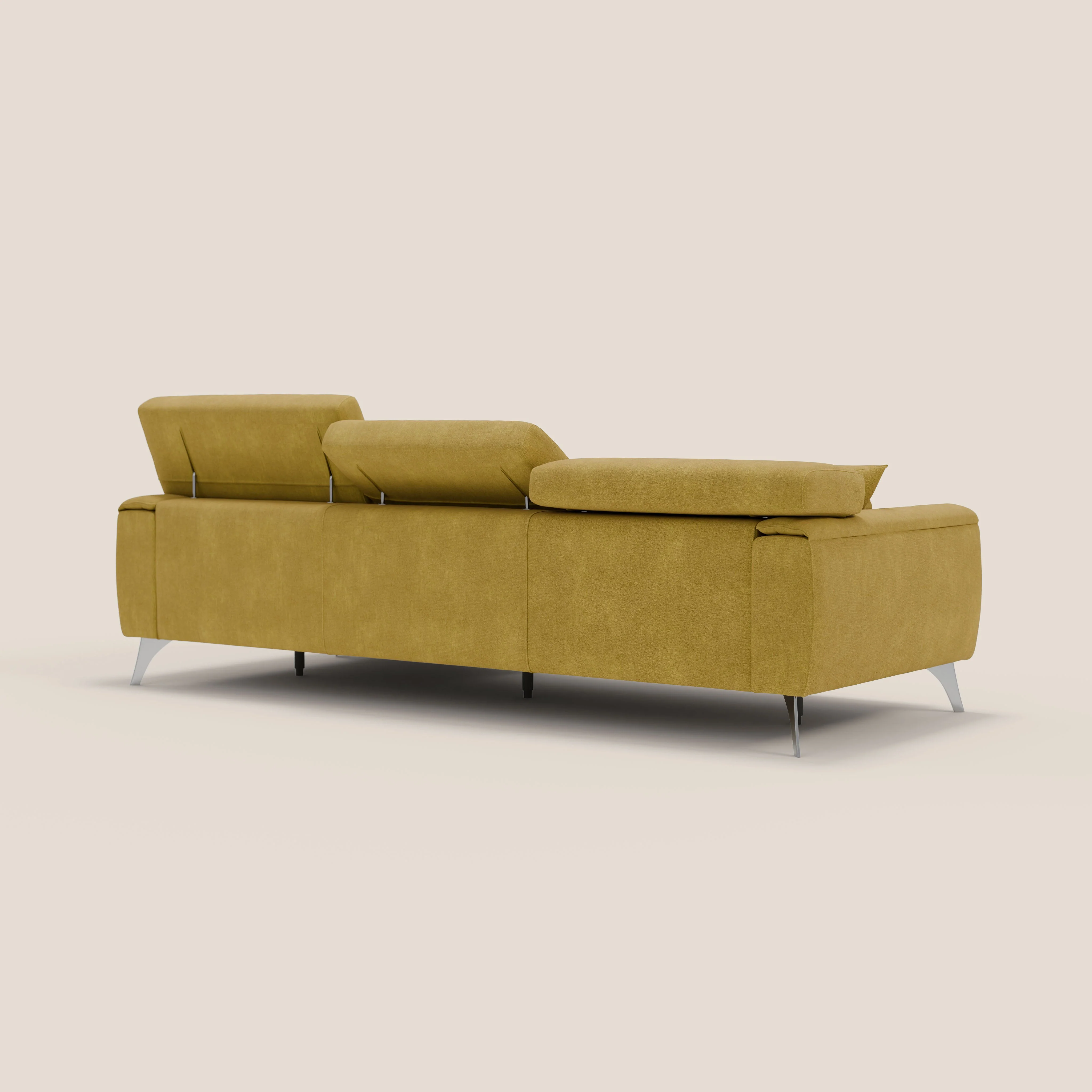 Caravaggio Canapé d'angle avec assises coulissantes en tissu doux imperméable T02 jaune - Image 6