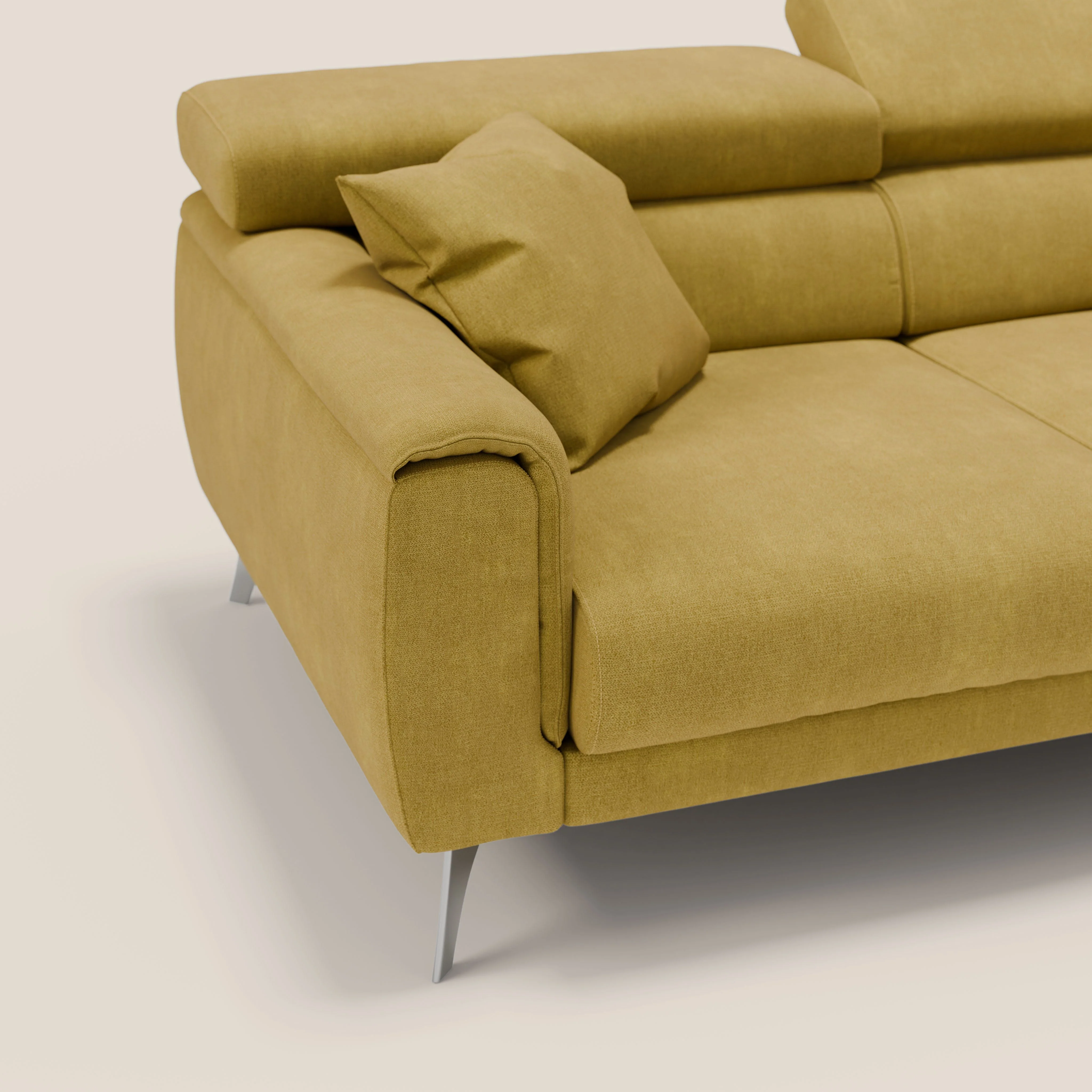 Caravaggio Canapé d'angle avec assises coulissantes en tissu doux imperméable T02 jaune - Image 7