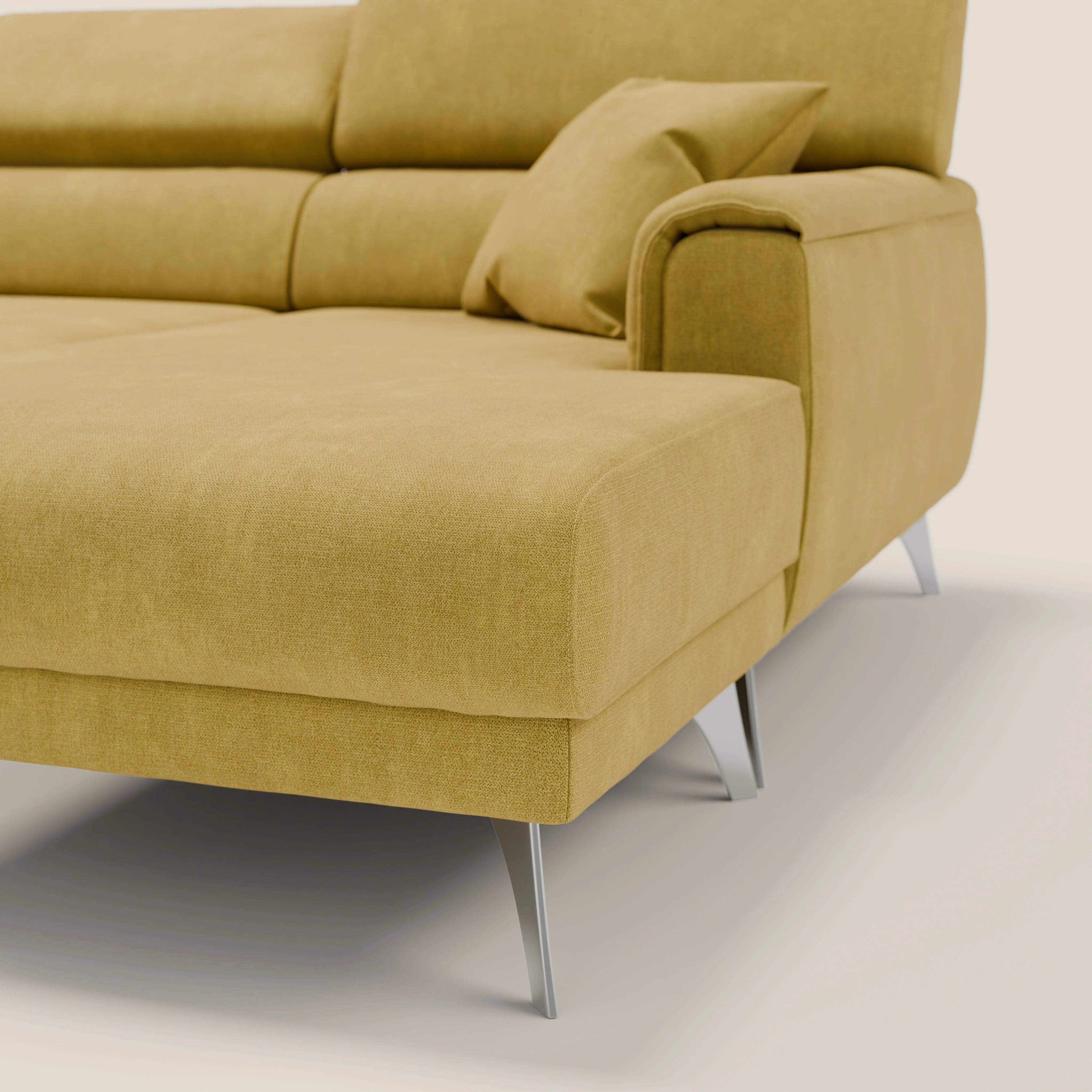 Caravaggio Canapé d'angle avec assises coulissantes en tissu doux imperméable T02 jaune - Image 8
