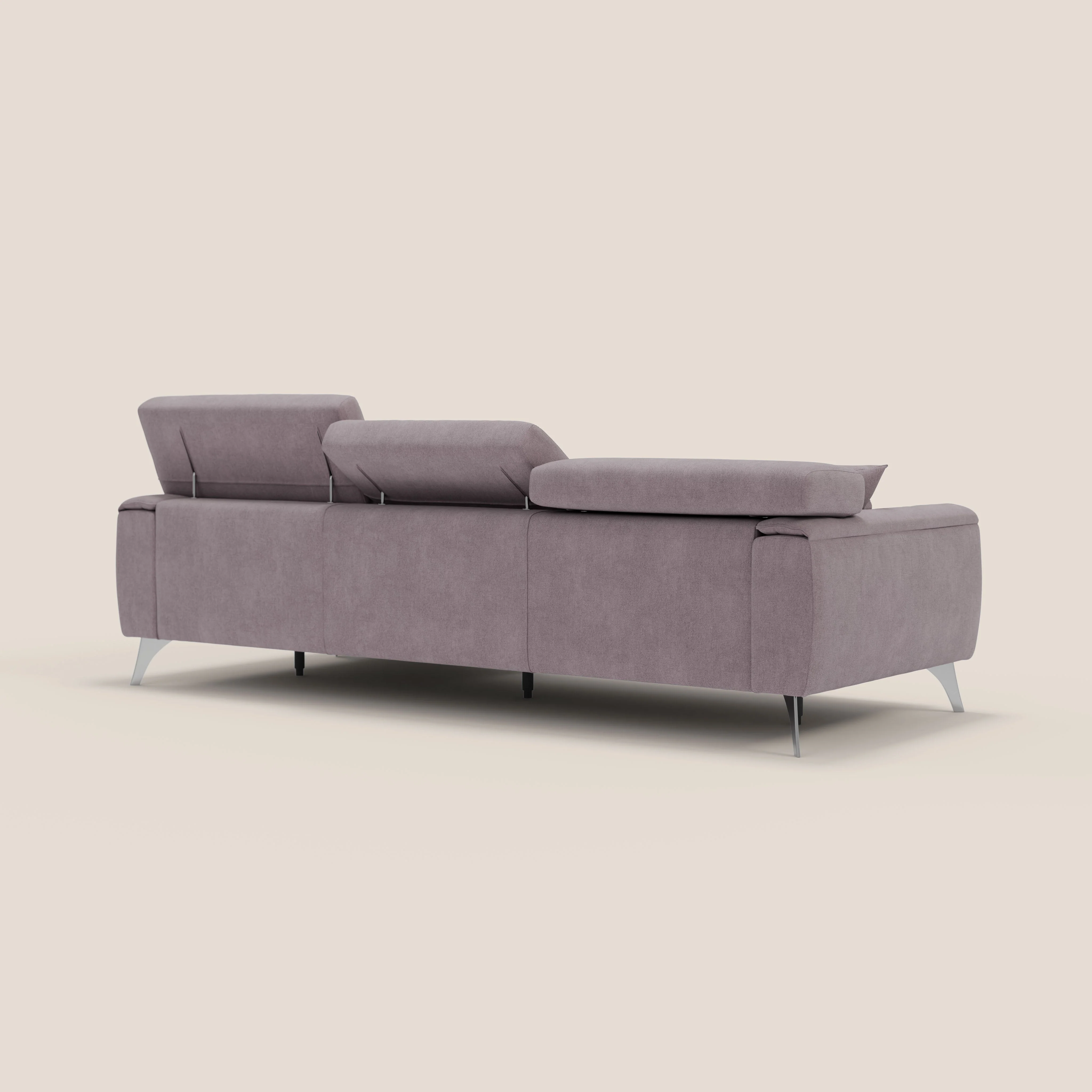 Caravaggio Canapé d'angle avec assises coulissantes en tissu doux imperméable T02 rose - Image 6