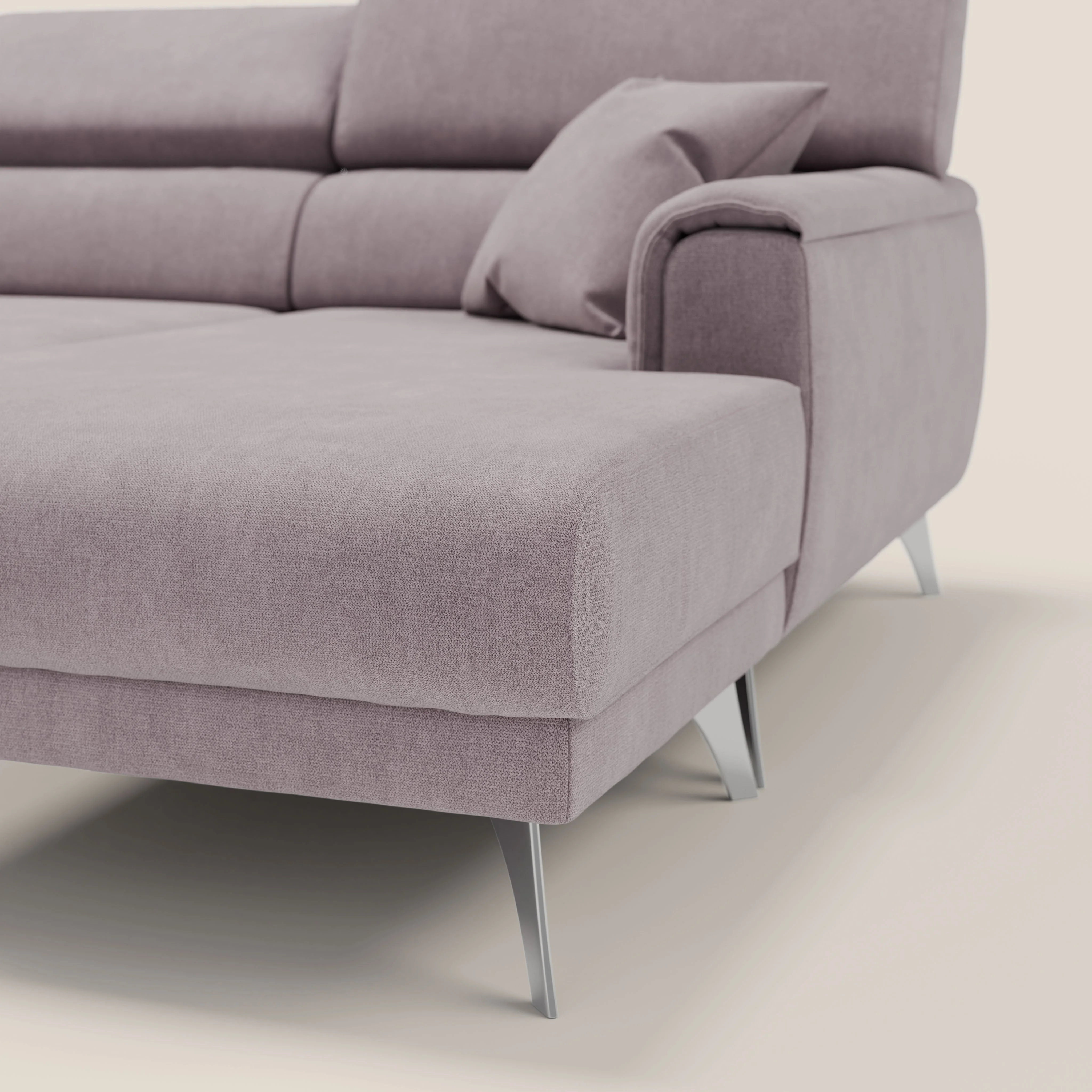 Caravaggio Canapé d'angle avec assises coulissantes en tissu doux imperméable T02 rose - Image 8