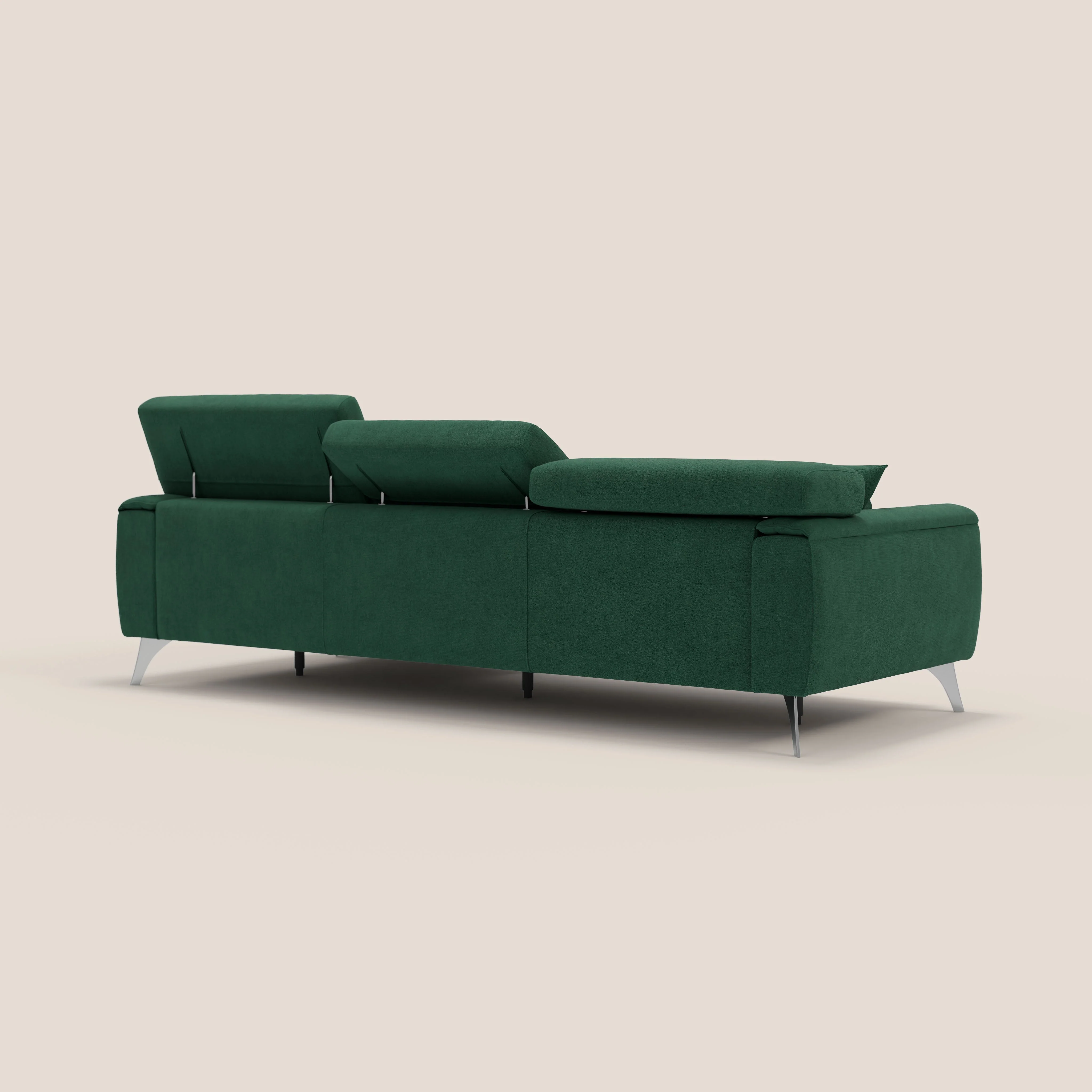 Caravaggio Canapé d'angle avec assises coulissantes en tissu doux imperméable T02 vert - Image 6