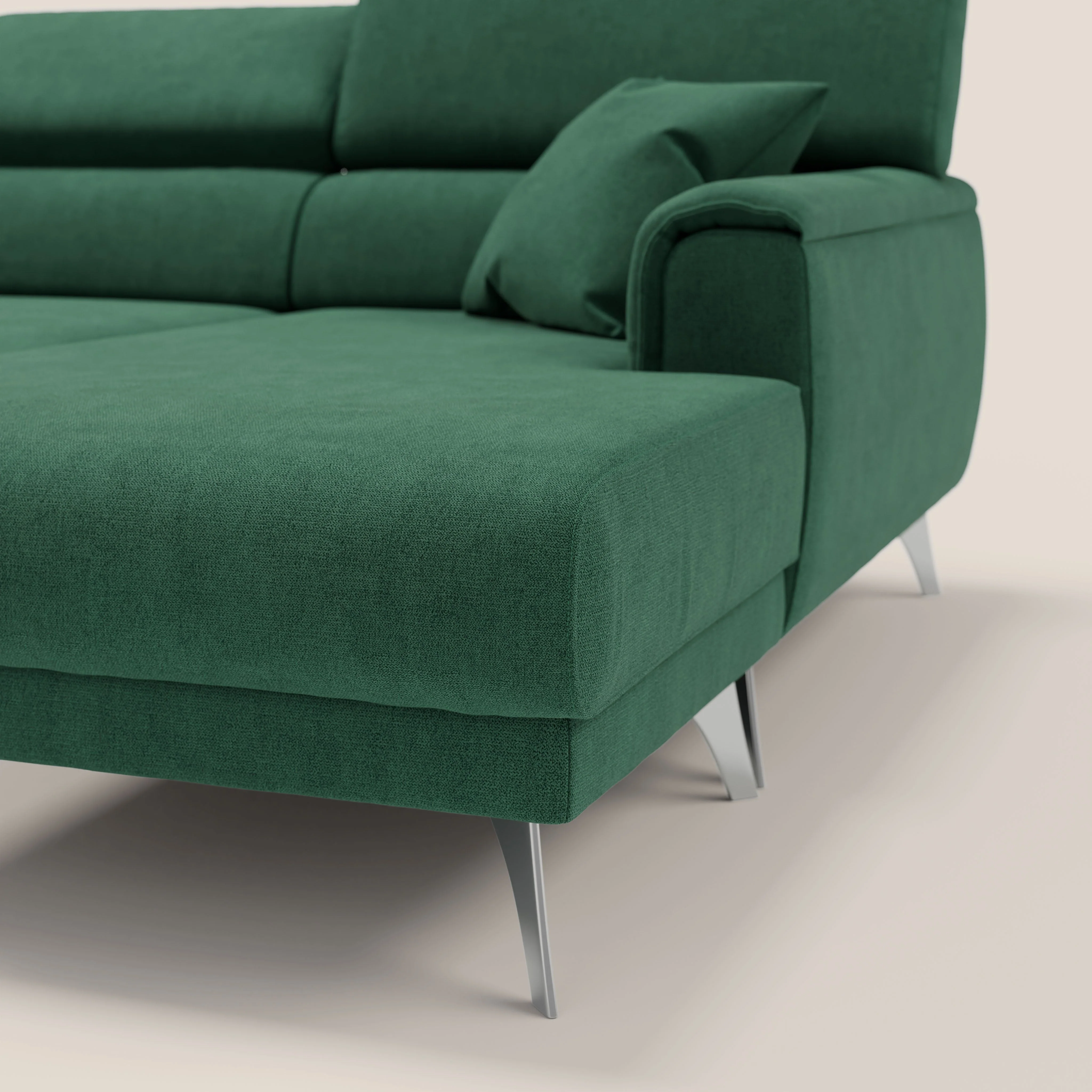 Caravaggio Canapé d'angle avec assises coulissantes en tissu doux imperméable T02 vert - Image 8