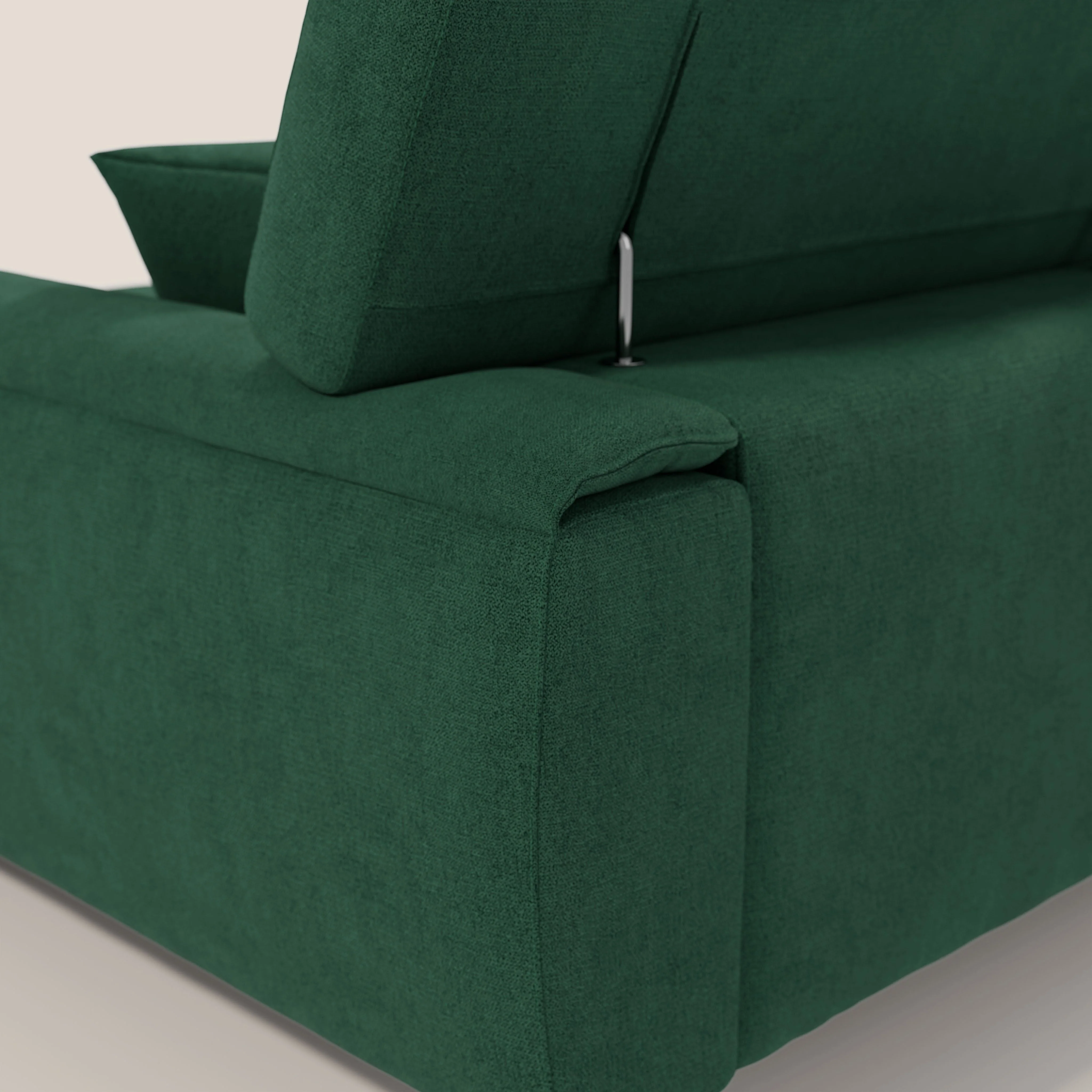 Caravaggio Canapé d'angle avec assises coulissantes en tissu doux imperméable T02 vert - Image 9