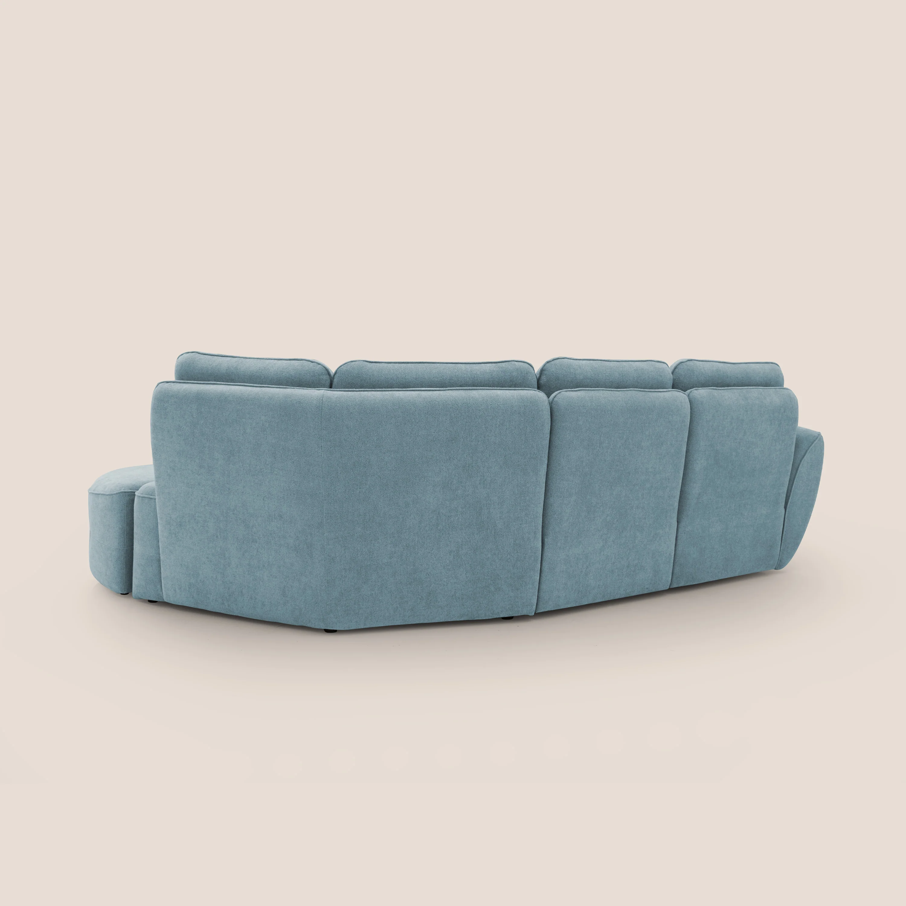 Cerbero canapé d'angle avec pouf terminal en bouclette douce imperméable T07 sucre glace - Image 11