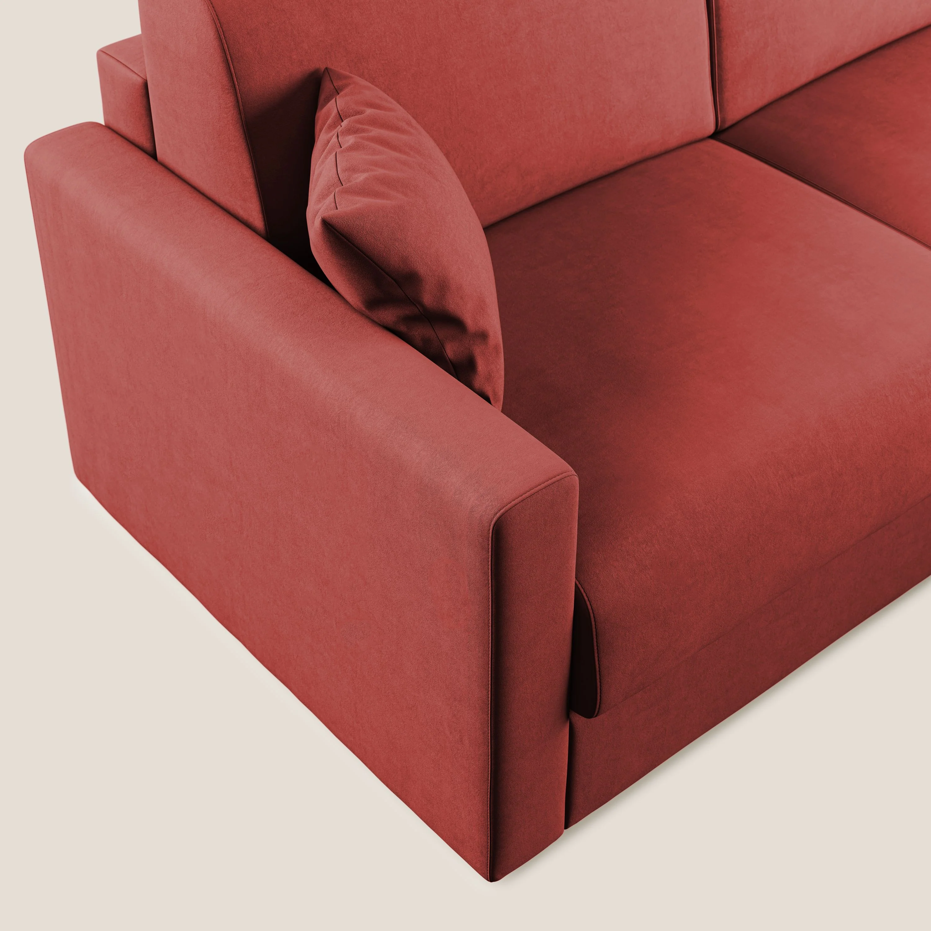 Chris canapé d'angle convertible en microfibre détachable T11 rouge - Image 5