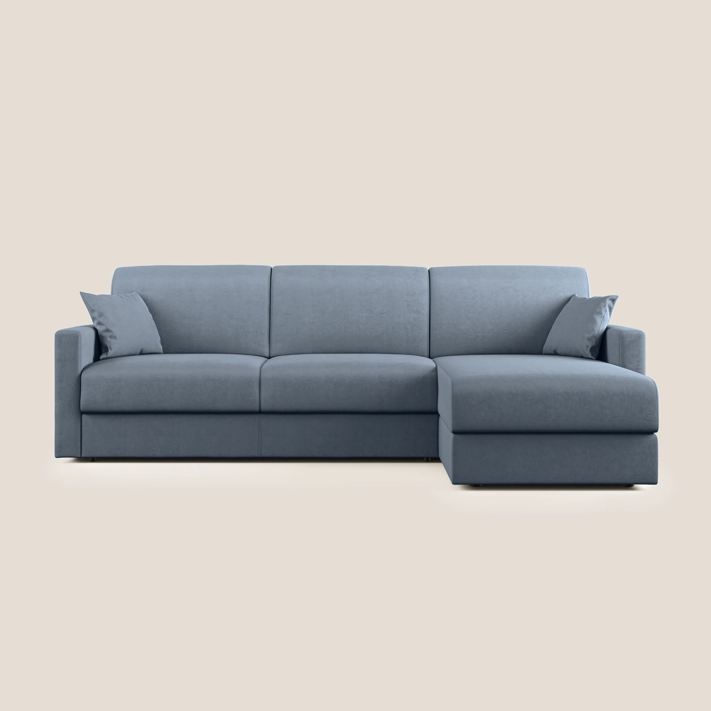 Chris canapé d'angle convertible en microfibre détachable T11 sucre glace