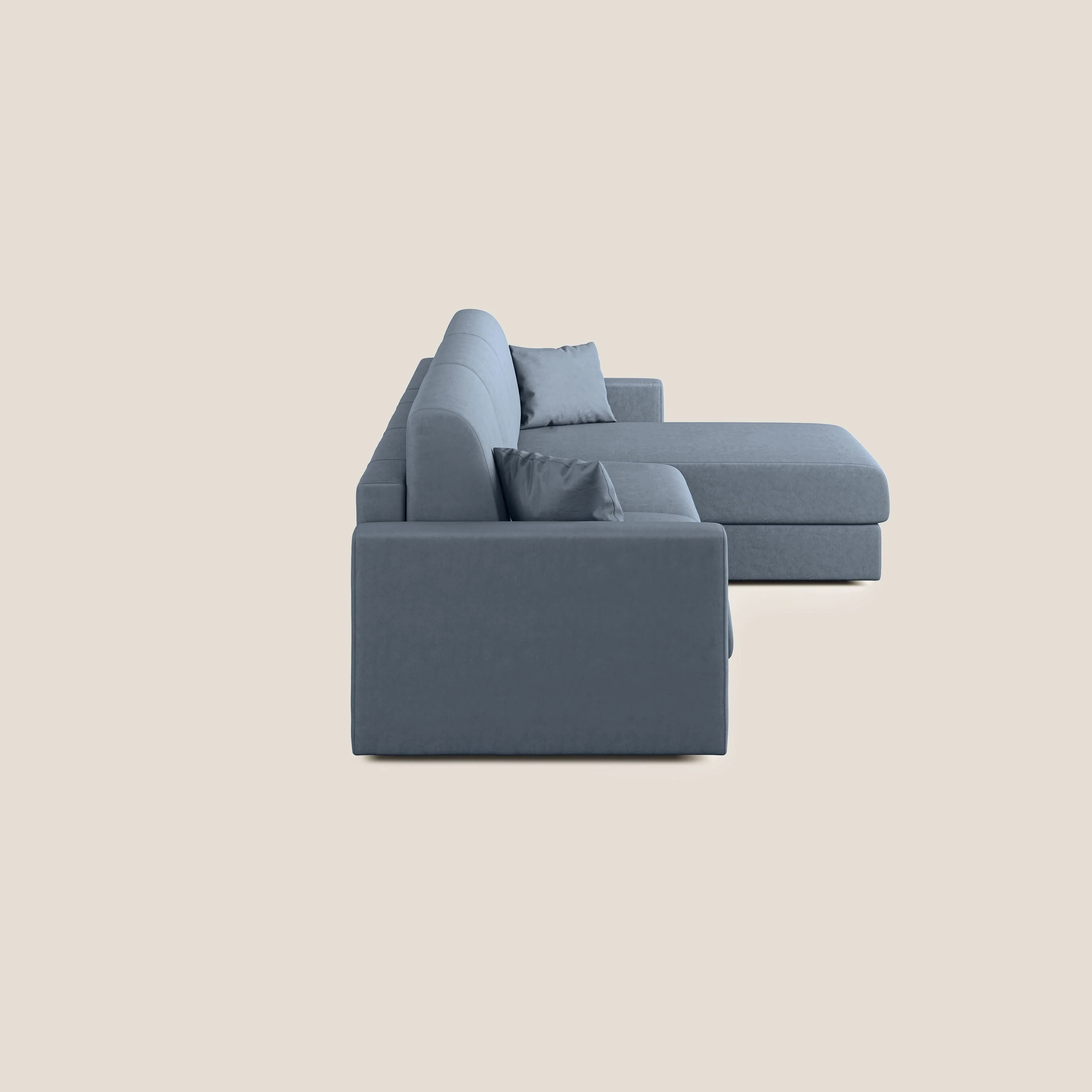 Chris canapé d'angle convertible en microfibre détachable T11 sucre glace - Image 6
