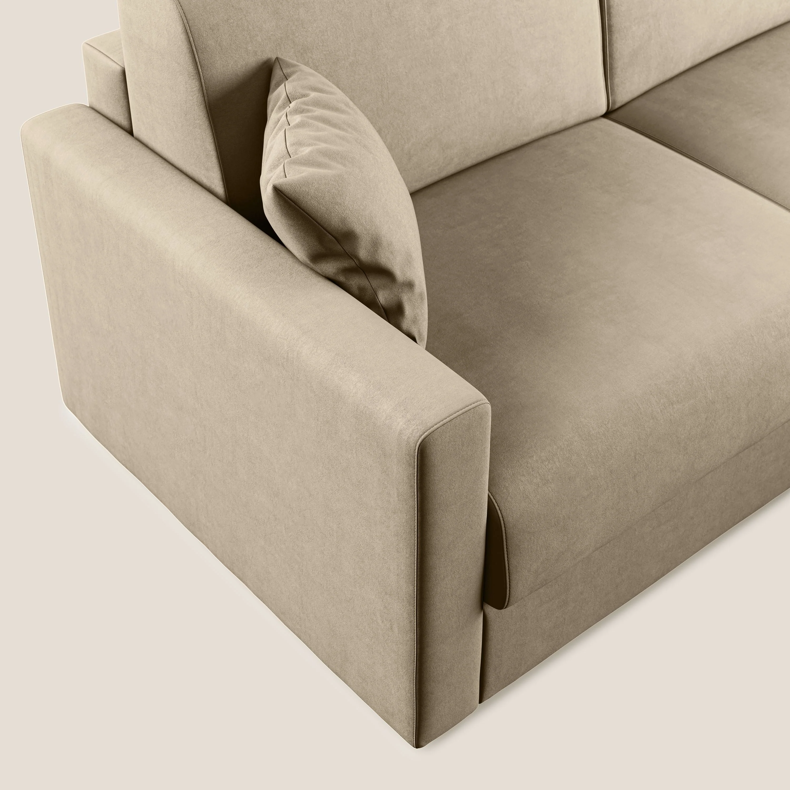 Chris canapé d'angle convertible en microfibre détachable T11 Taupe tortora - Image 7