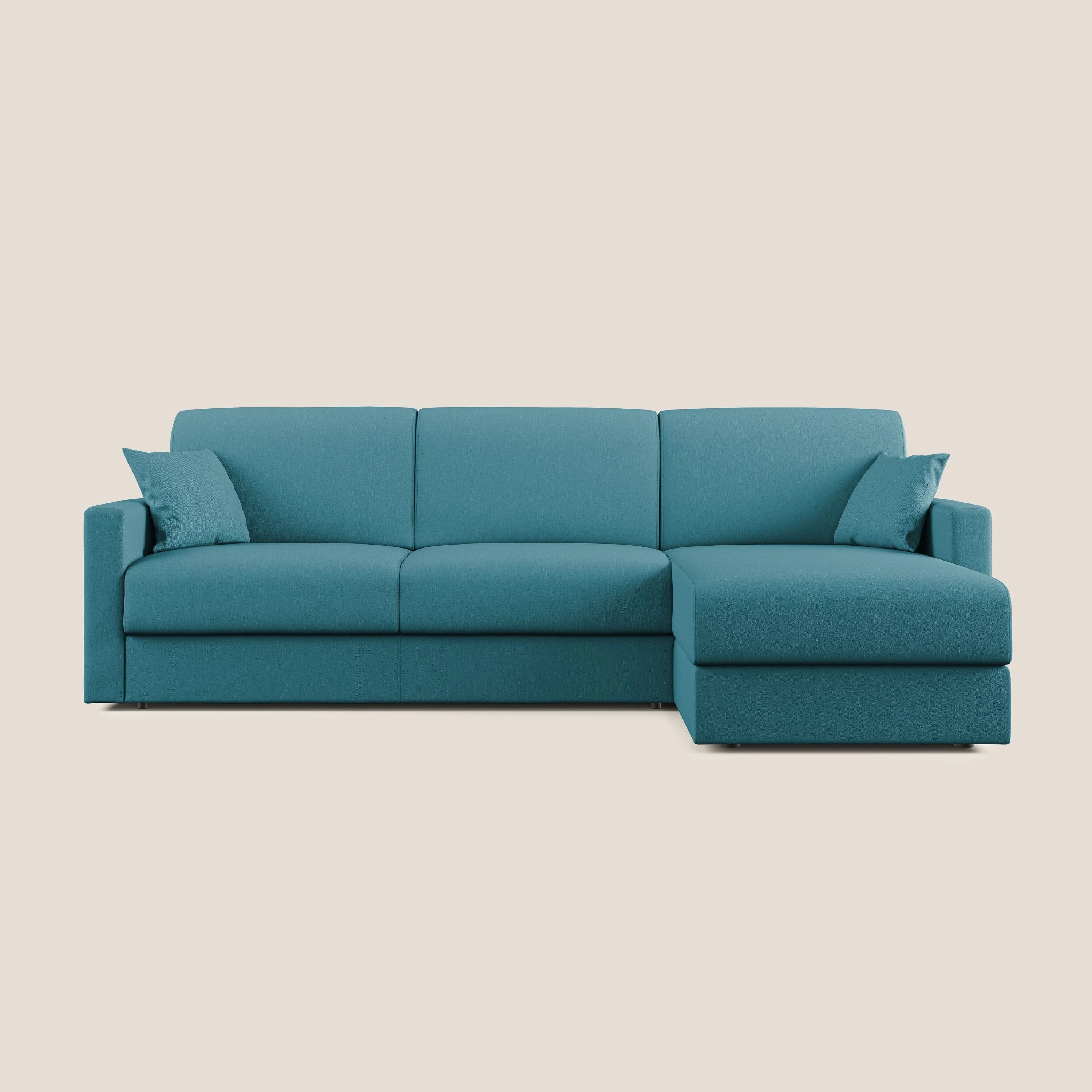 Chris Canapé d'angle 5 places en tissu imperméable T13 bleu ciel