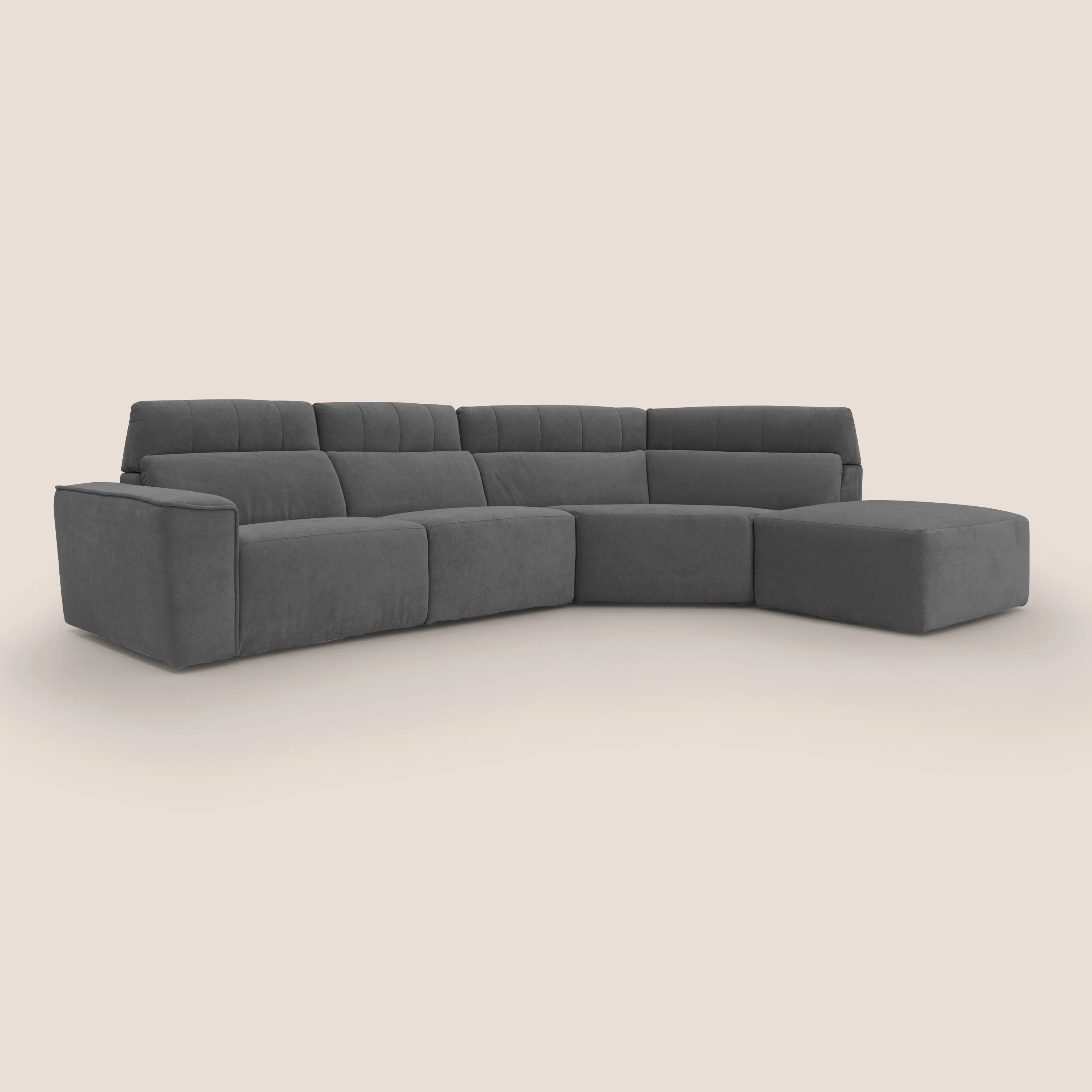 Clark Canapé d'angle avec option relax électrique en tissu imperméable et détachable T17 anthracite - Image 2
