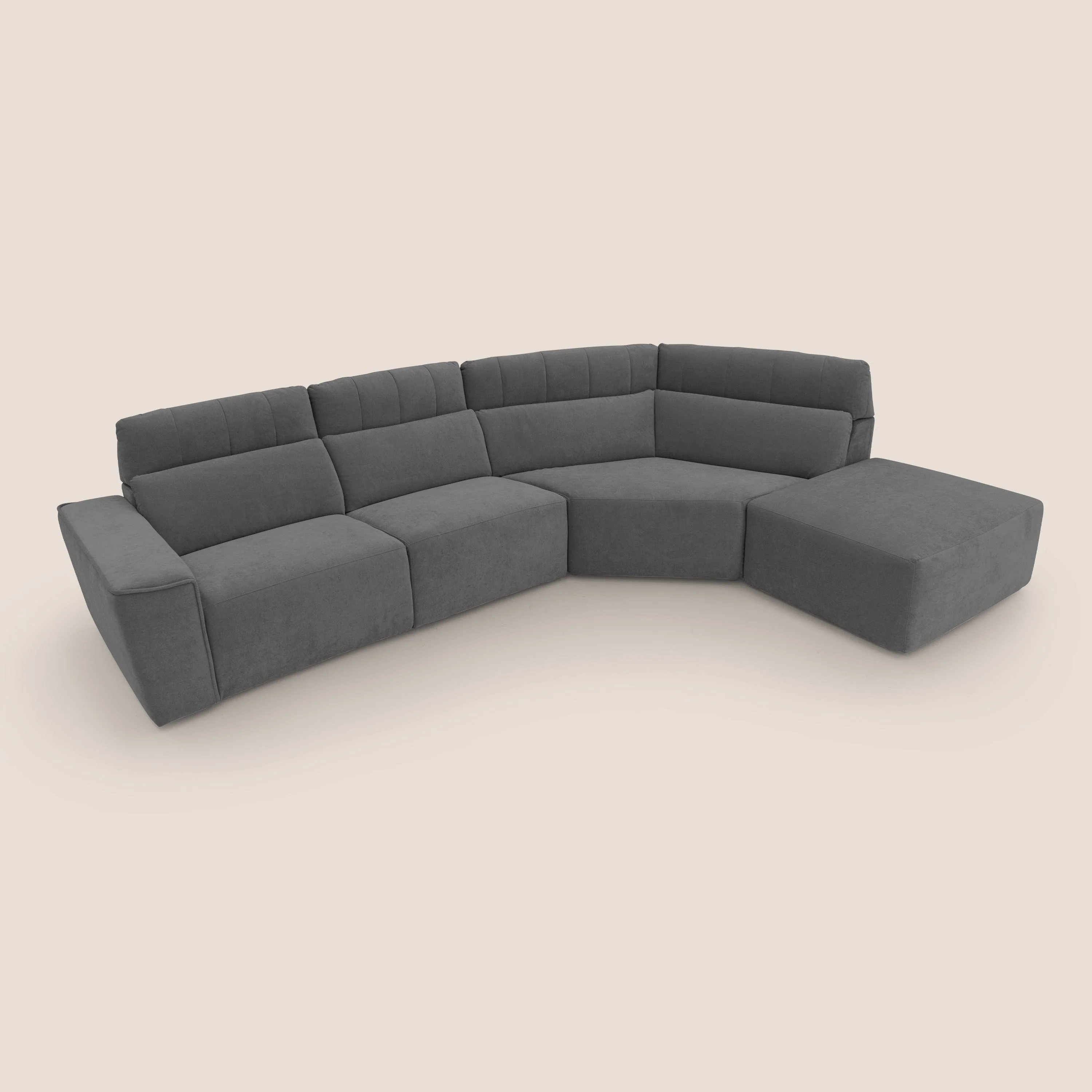 Clark Canapé d'angle avec option relax électrique en tissu imperméable et détachable T17 anthracite - Image 7