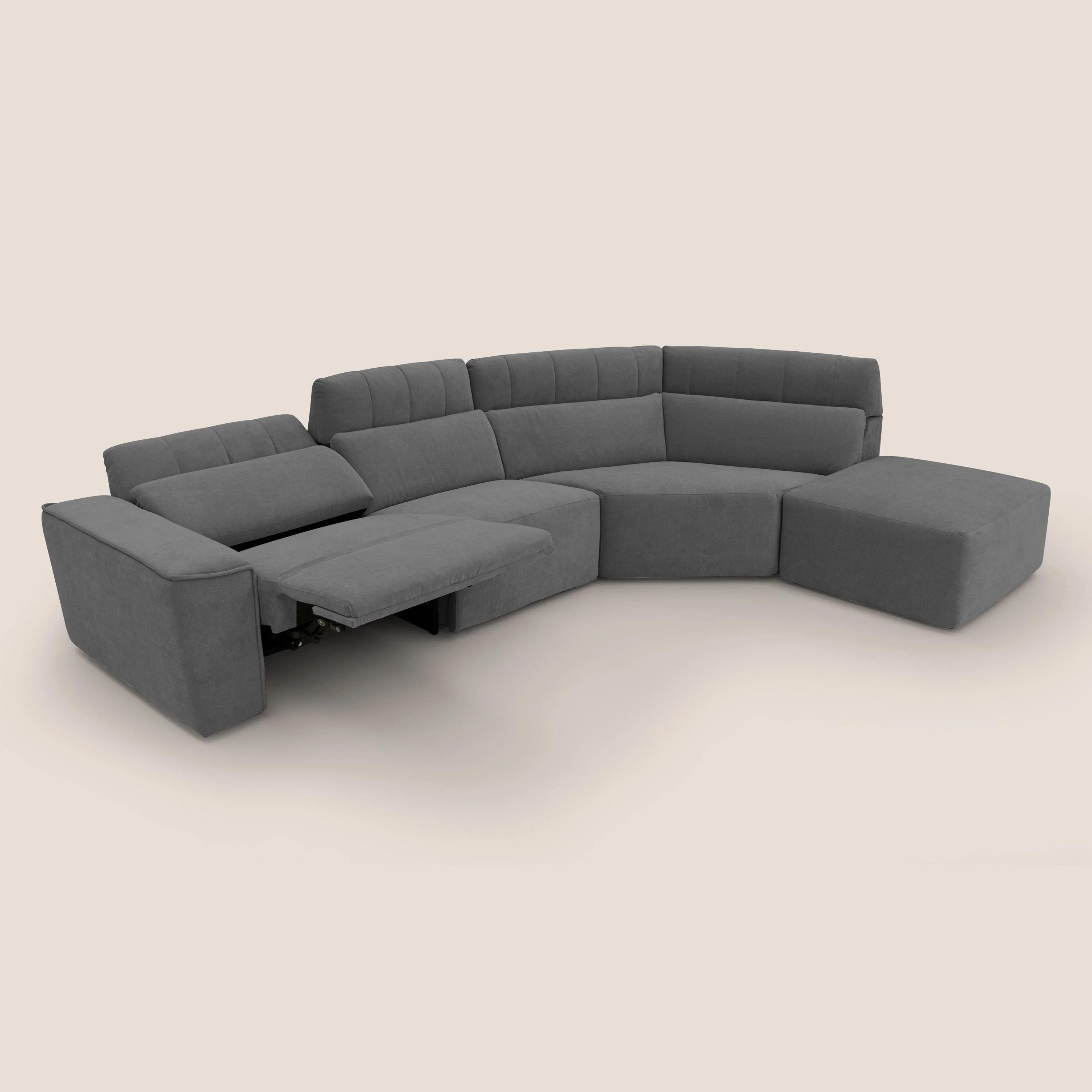 Clark Canapé d'angle avec option relax électrique en tissu imperméable et détachable T17 anthracite - Image 9