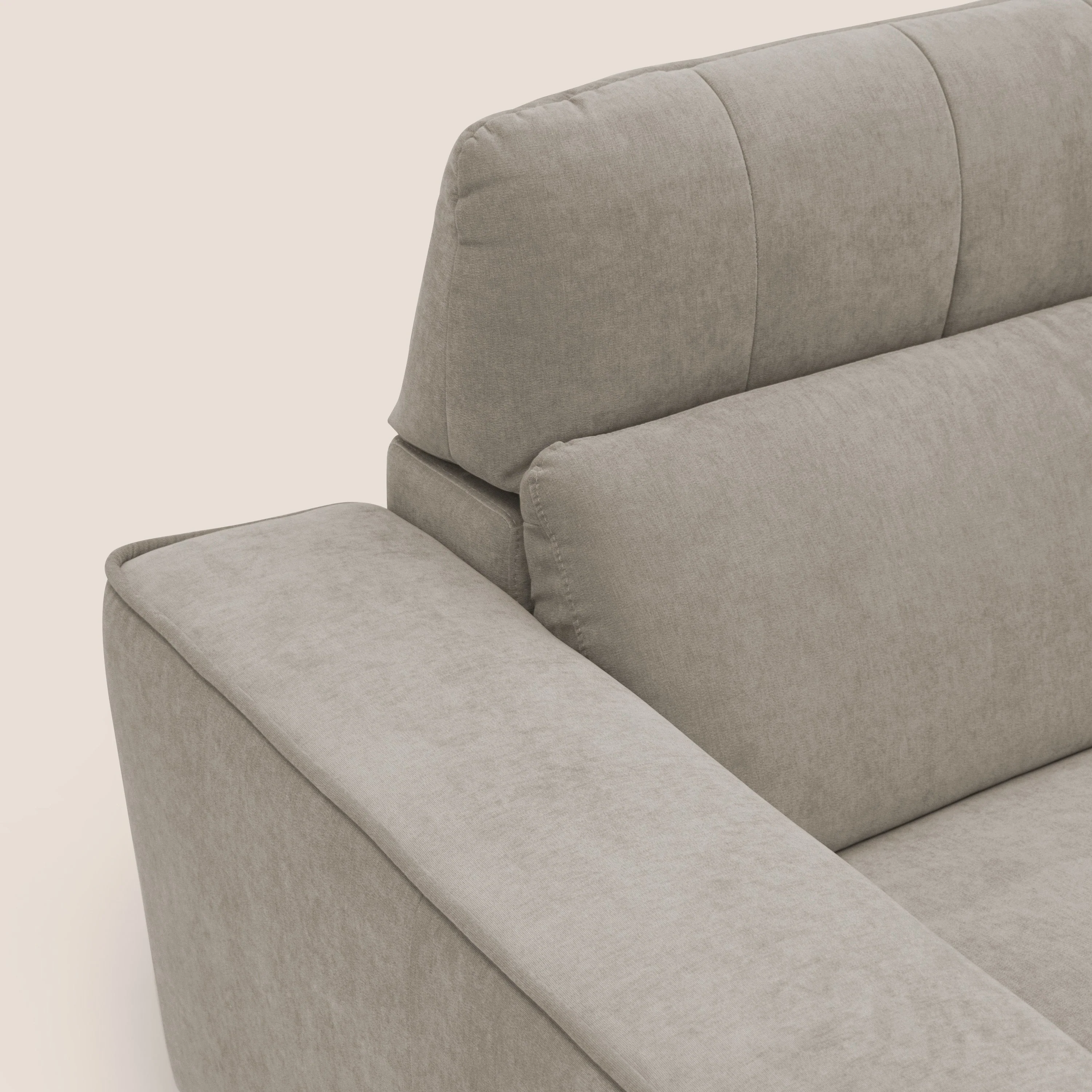 Clark Canapé d'angle avec option relax électrique en tissu imperméable et détachable T17 beige - Image 6