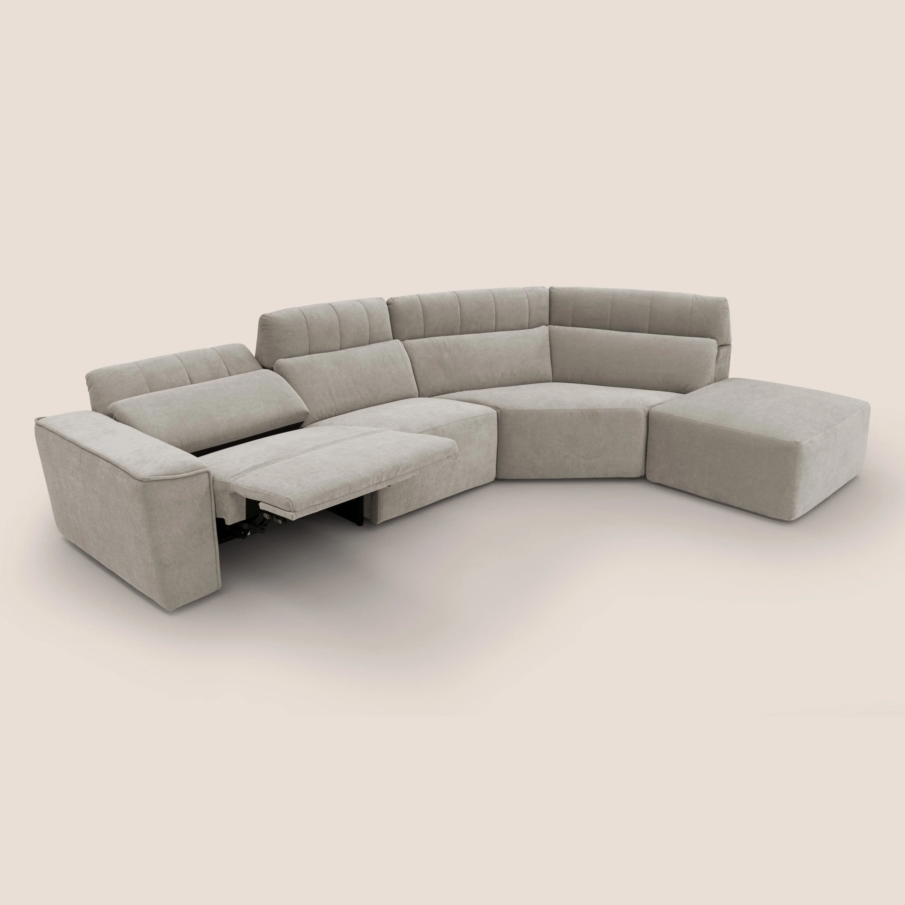 Clark Canapé d'angle avec option relax électrique en tissu imperméable et détachable T17 beige - Image 9