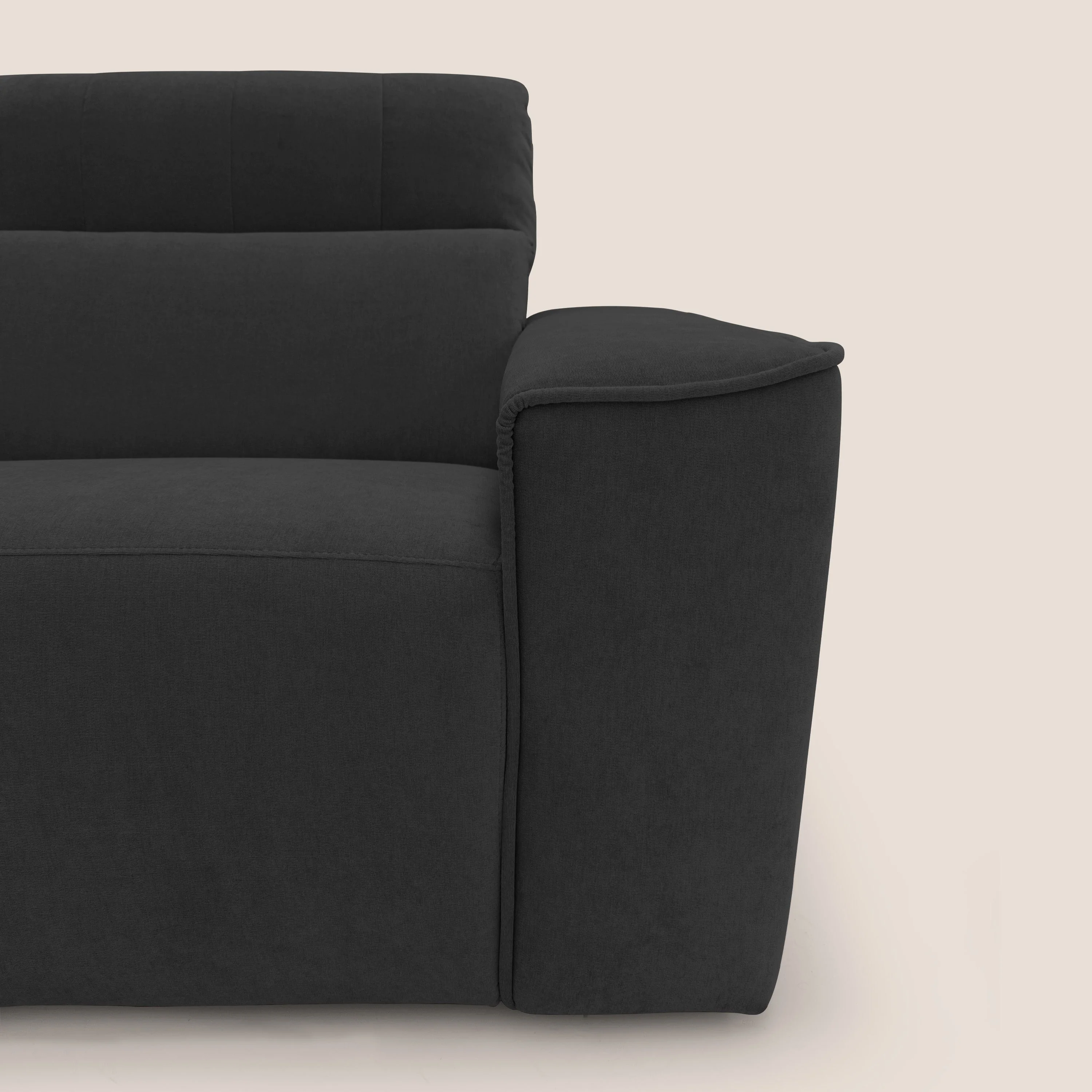 Clark Canapé d'angle avec option relax électrique en tissu imperméable et détachable T17 noir - Image 3