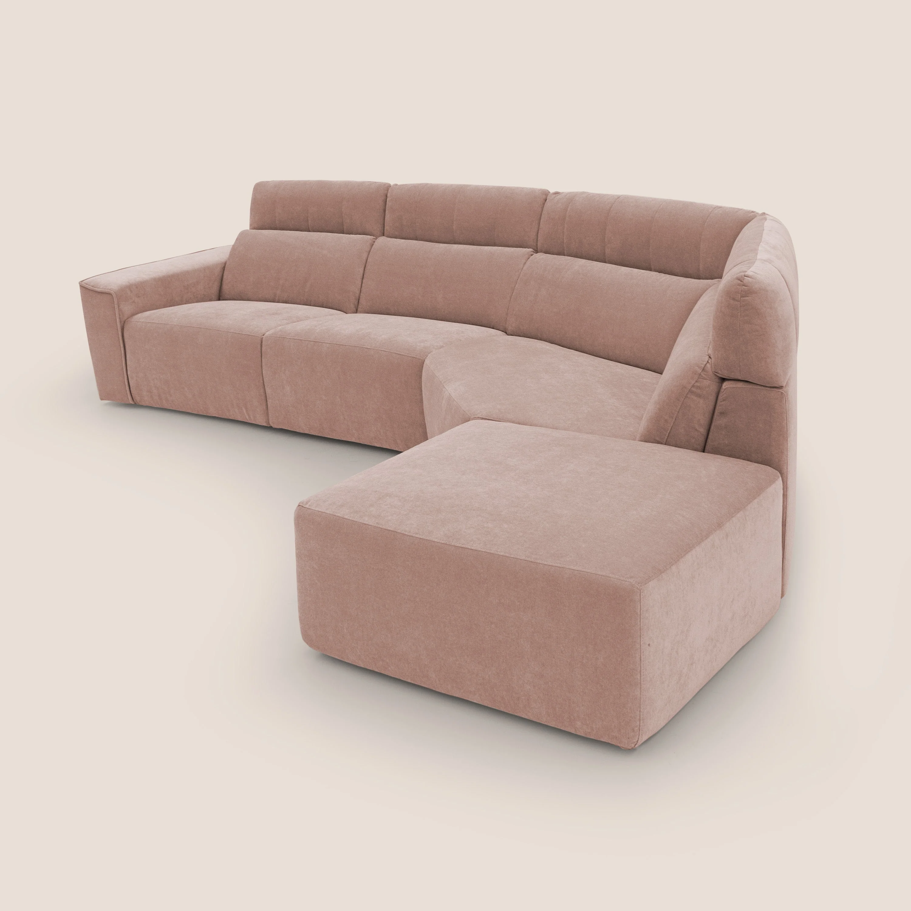 Clark Canapé d'angle avec option relax électrique en tissu imperméable et détachable T17 rose - Image 5