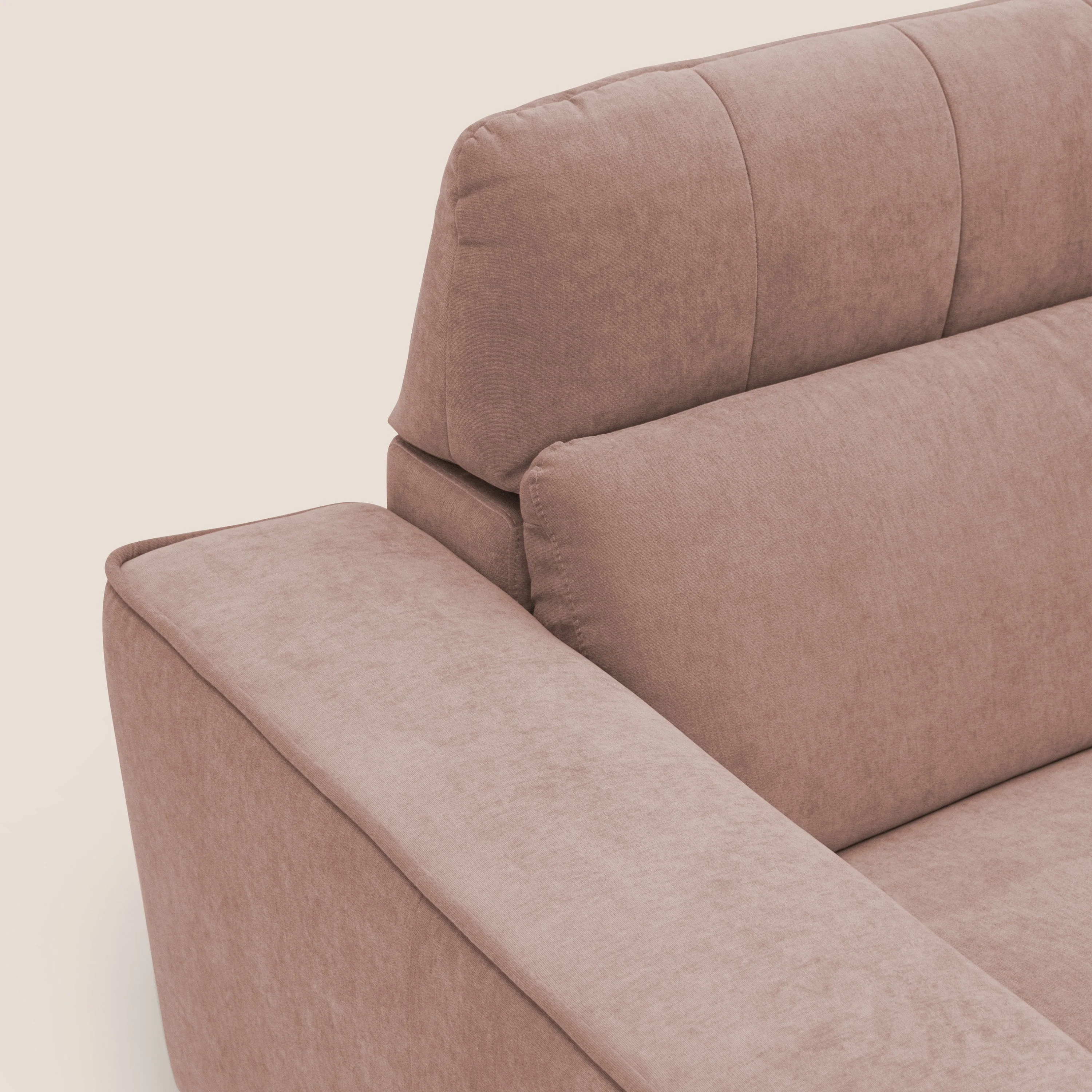 Clark Canapé d'angle avec option relax électrique en tissu imperméable et détachable T17 rose - Image 6