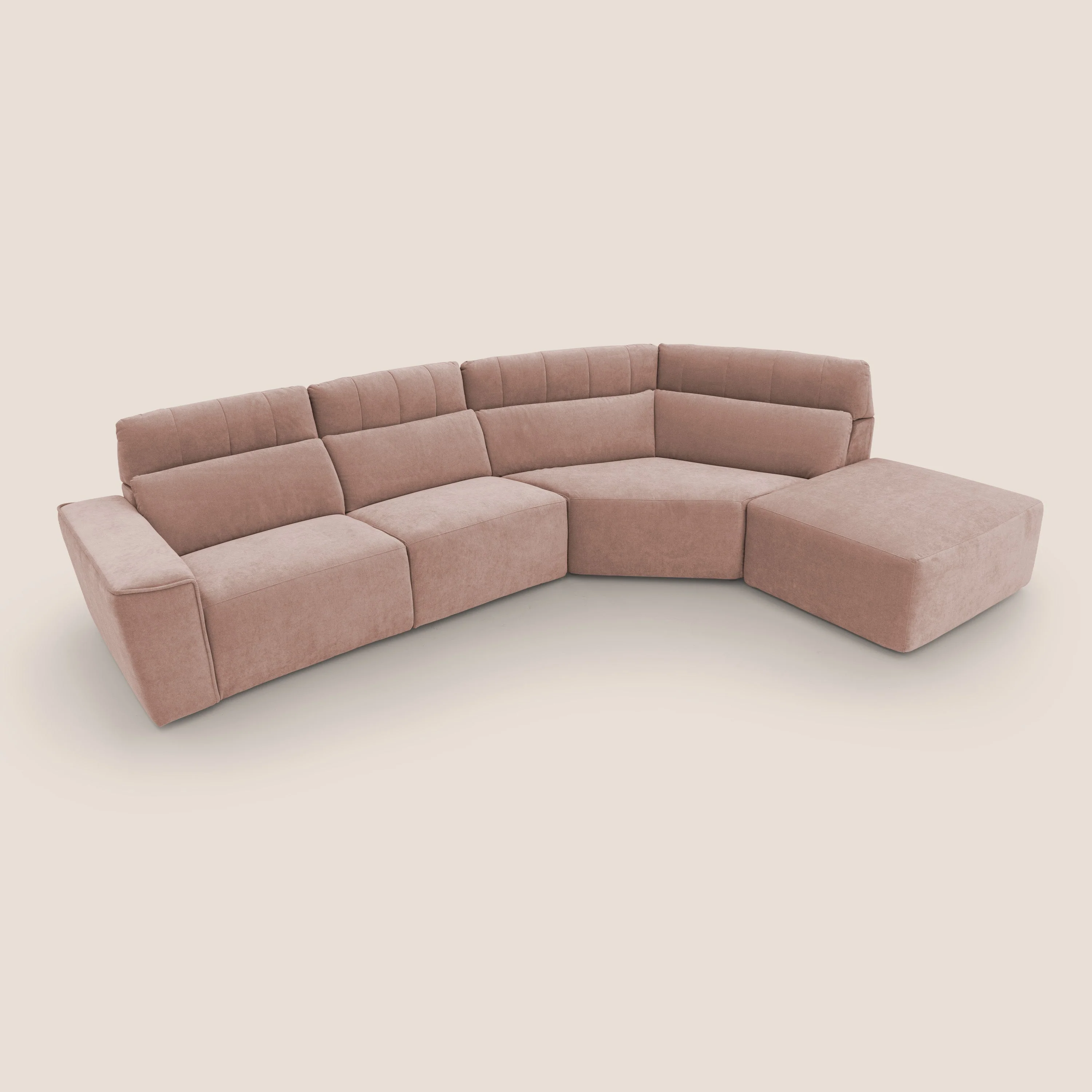 Clark Canapé d'angle avec option relax électrique en tissu imperméable et détachable T17 rose - Image 7