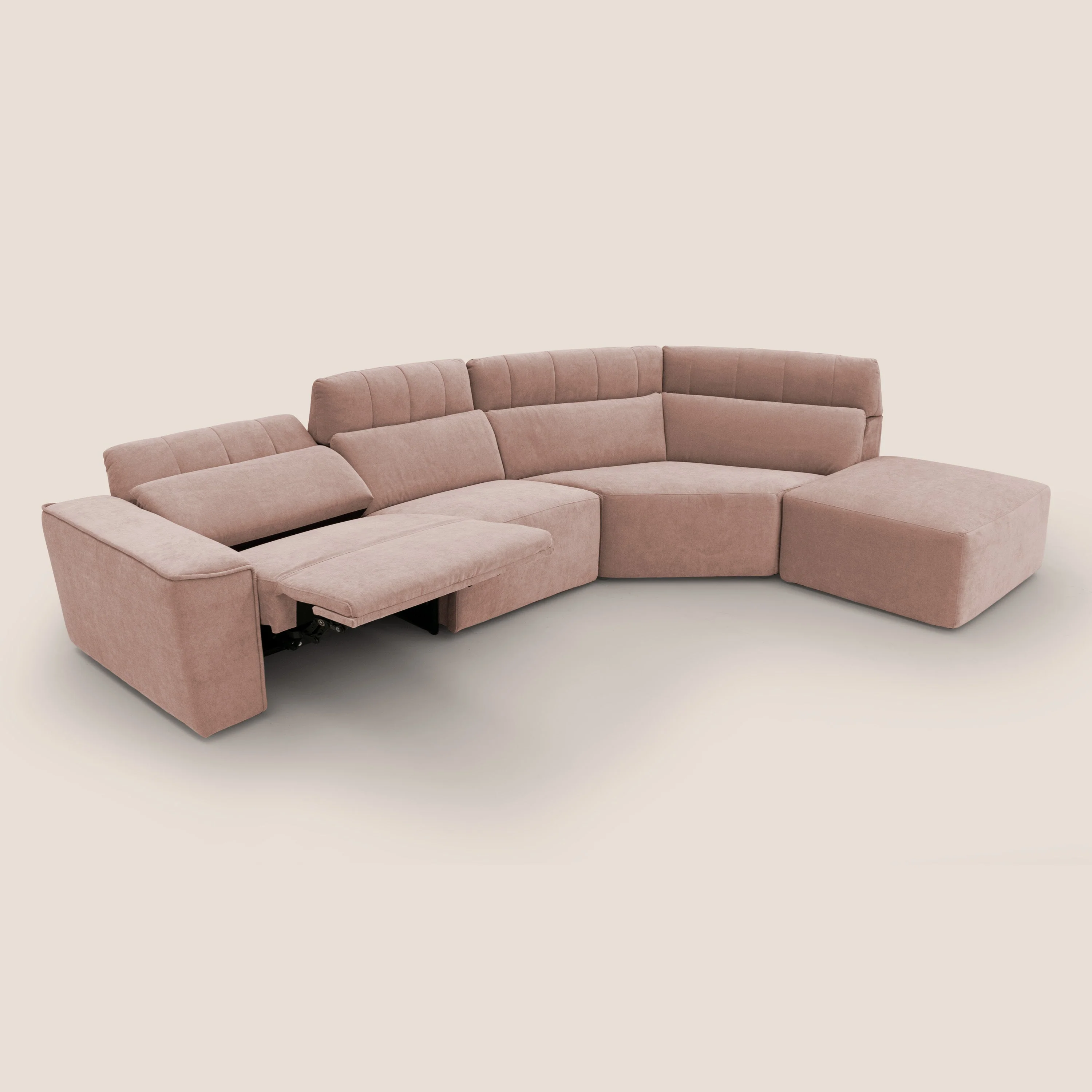 Clark Canapé d'angle avec option relax électrique en tissu imperméable et détachable T17 rose - Image 9