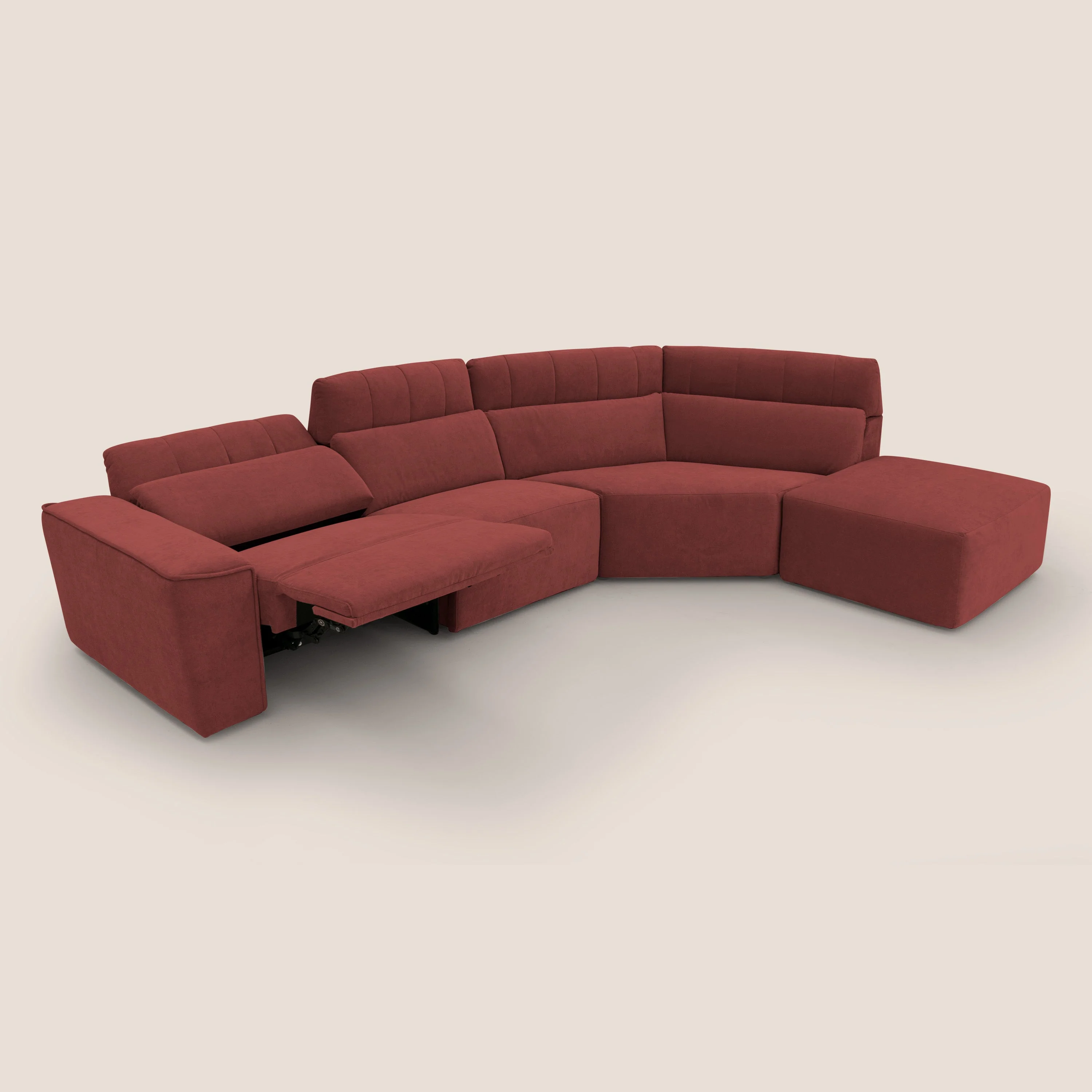 Clark Canapé d'angle avec option relax électrique en tissu imperméable et détachable T17 rouge - Image 9