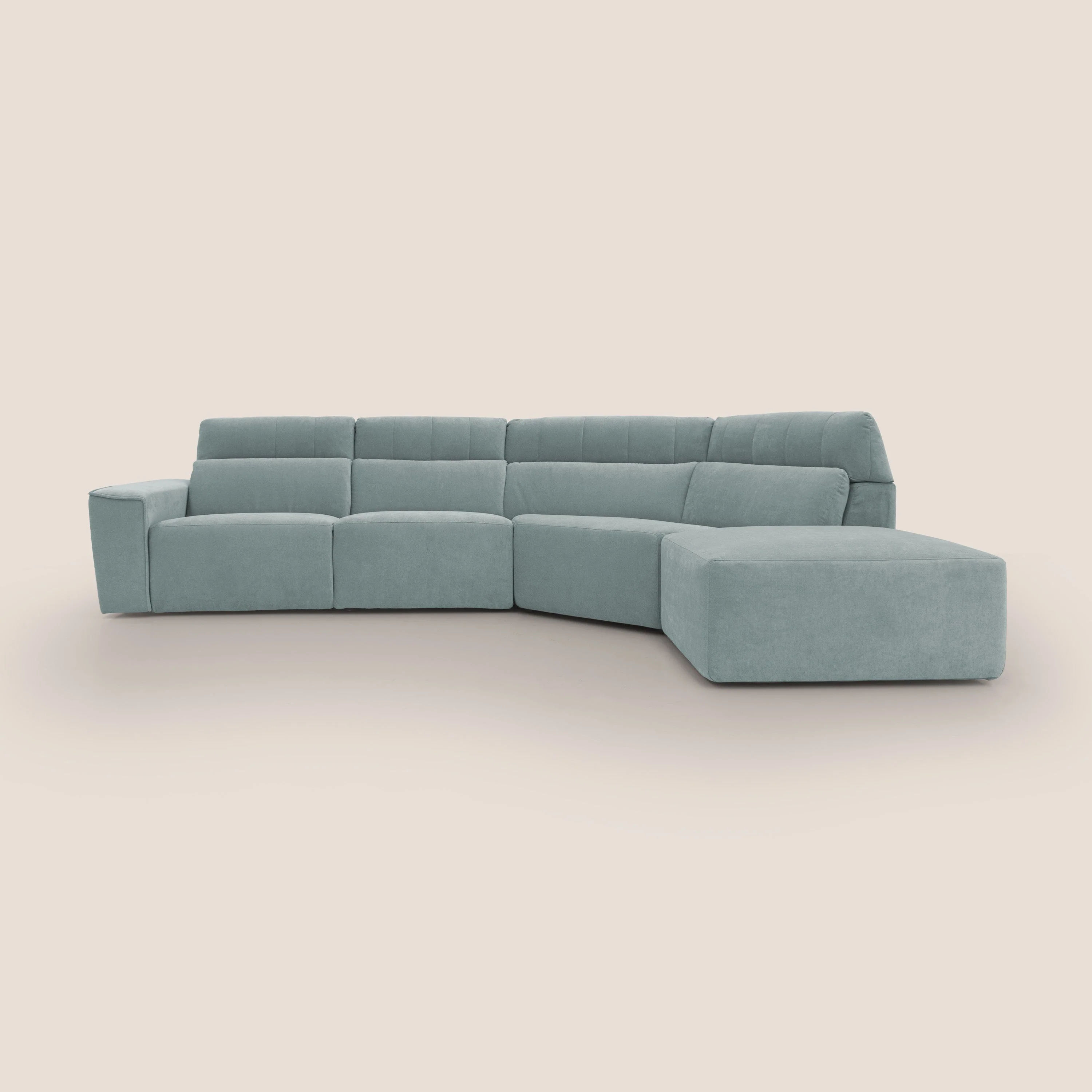 Clark Canapé d'angle avec option relax électrique en tissu imperméable et détachable T17 vert d'eau