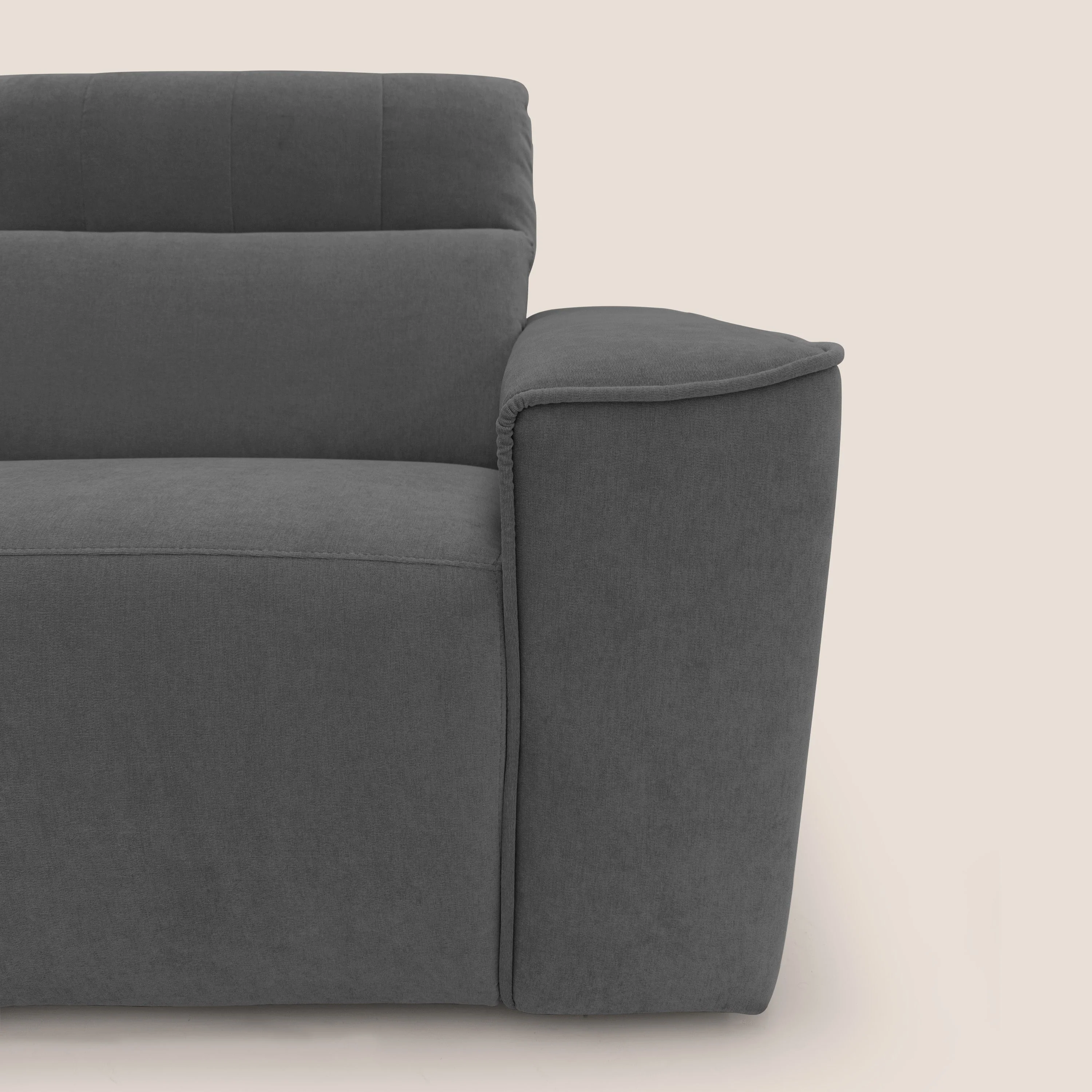 Clark Canapé modulable avec 3 assises et avec option relax électrique en tissu imperméable et détachable T17 anthracite - Image 4