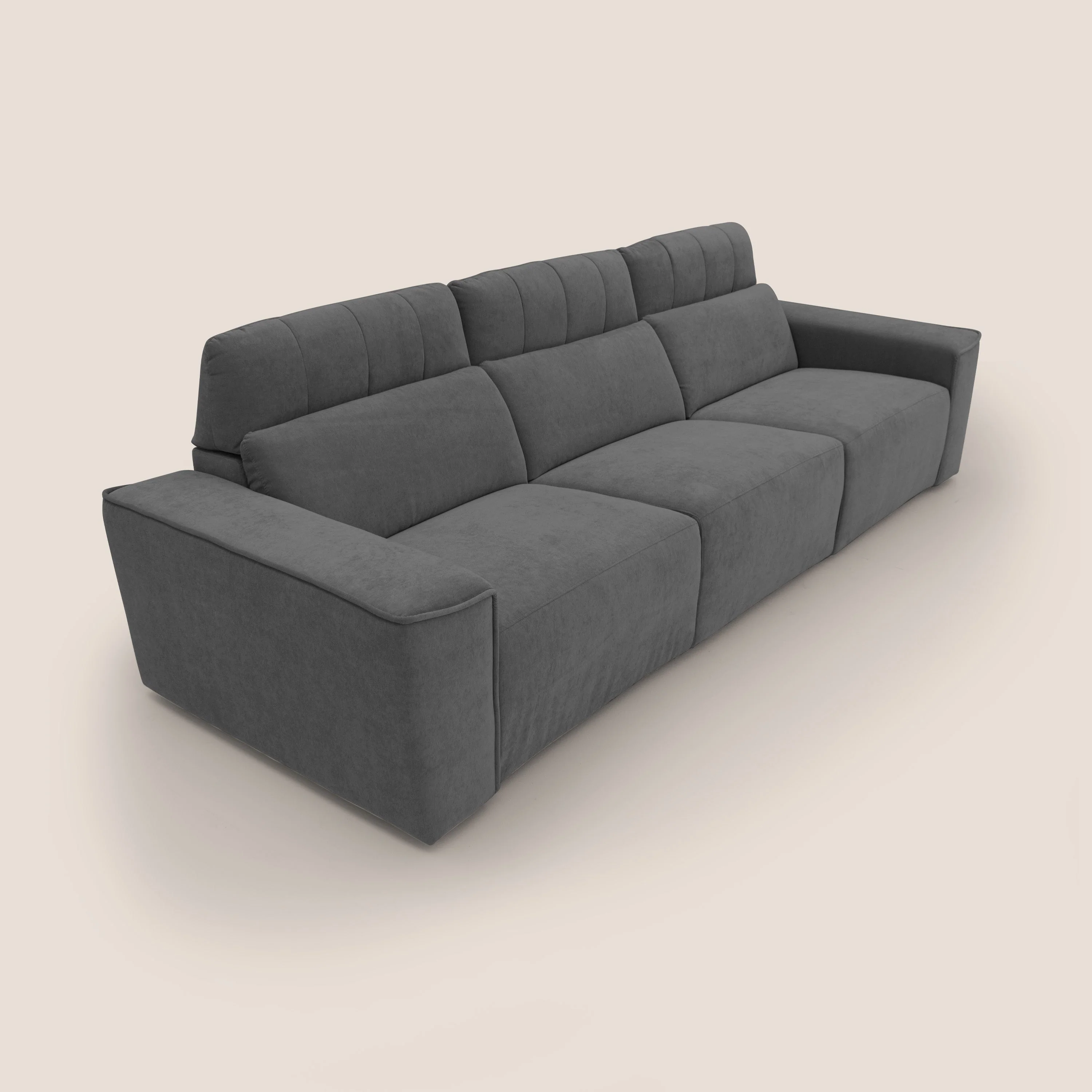 Clark Canapé modulable avec 3 assises et avec option relax électrique en tissu imperméable et détachable T17 anthracite - Image 6