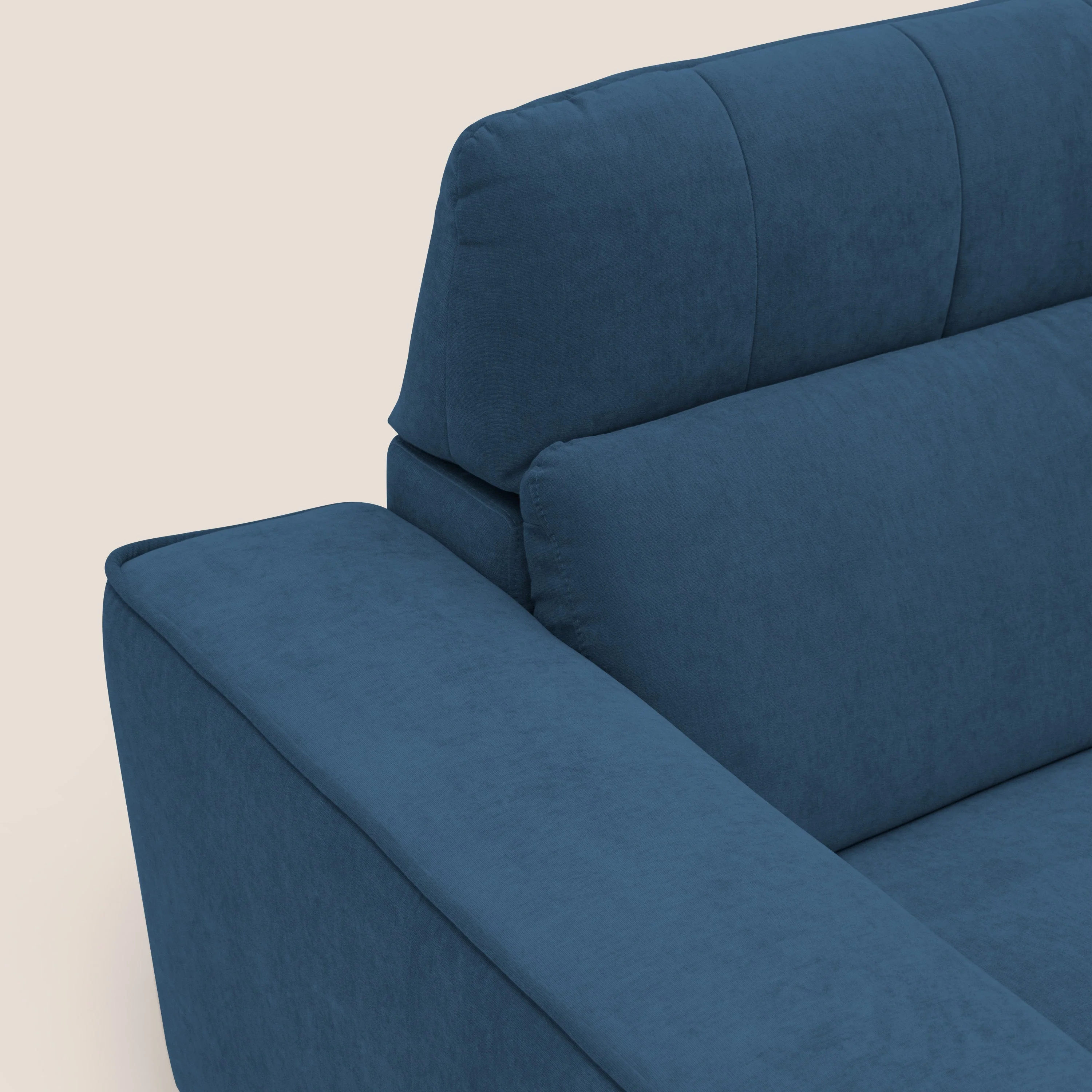 Clark Canapé modulable avec 3 assises et avec option relax électrique en tissu imperméable et détachable T17 bleu - Image 7