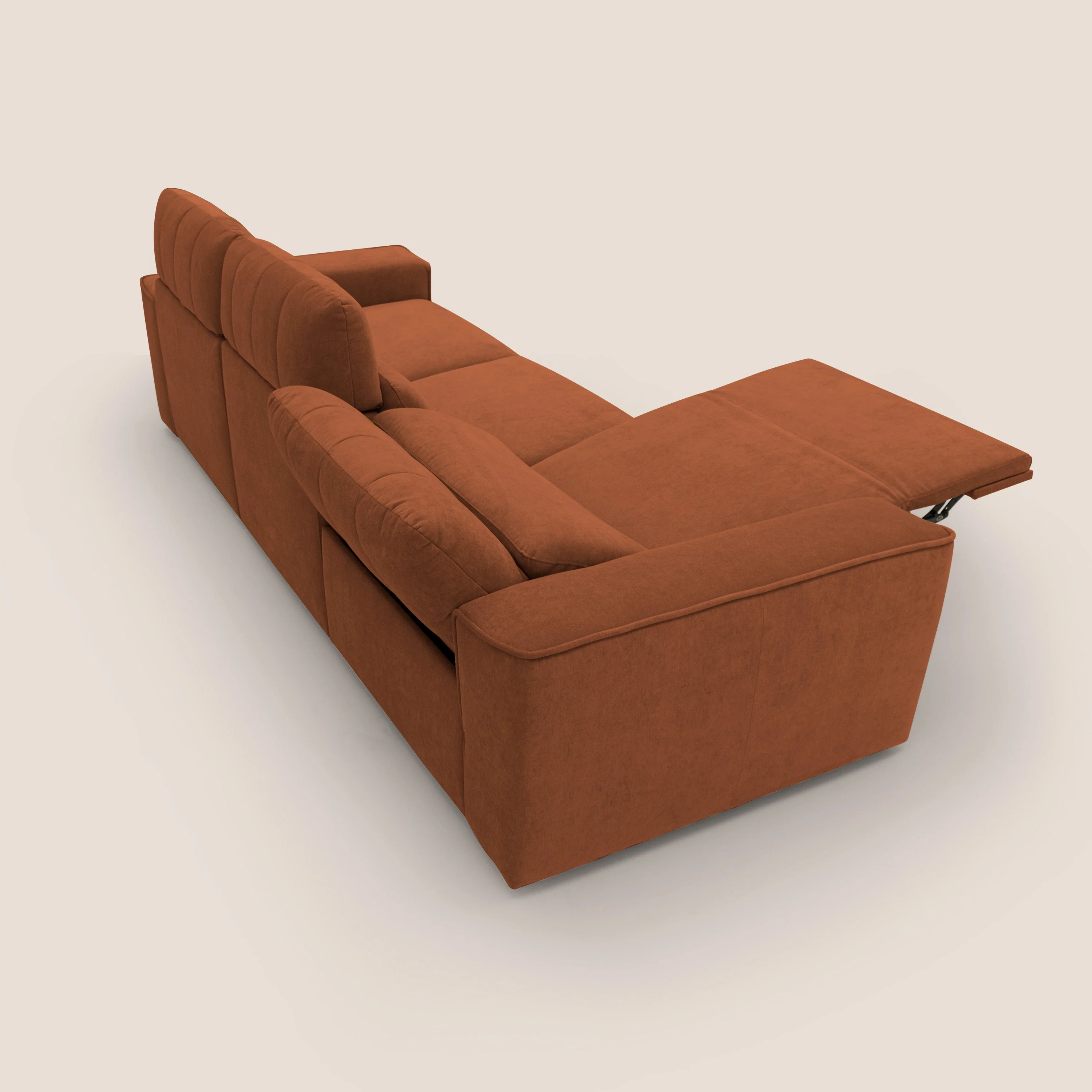 Clark Canapé modulable avec 3 assises et avec option relax électrique en tissu imperméable et détachable T17 orange - Image 10
