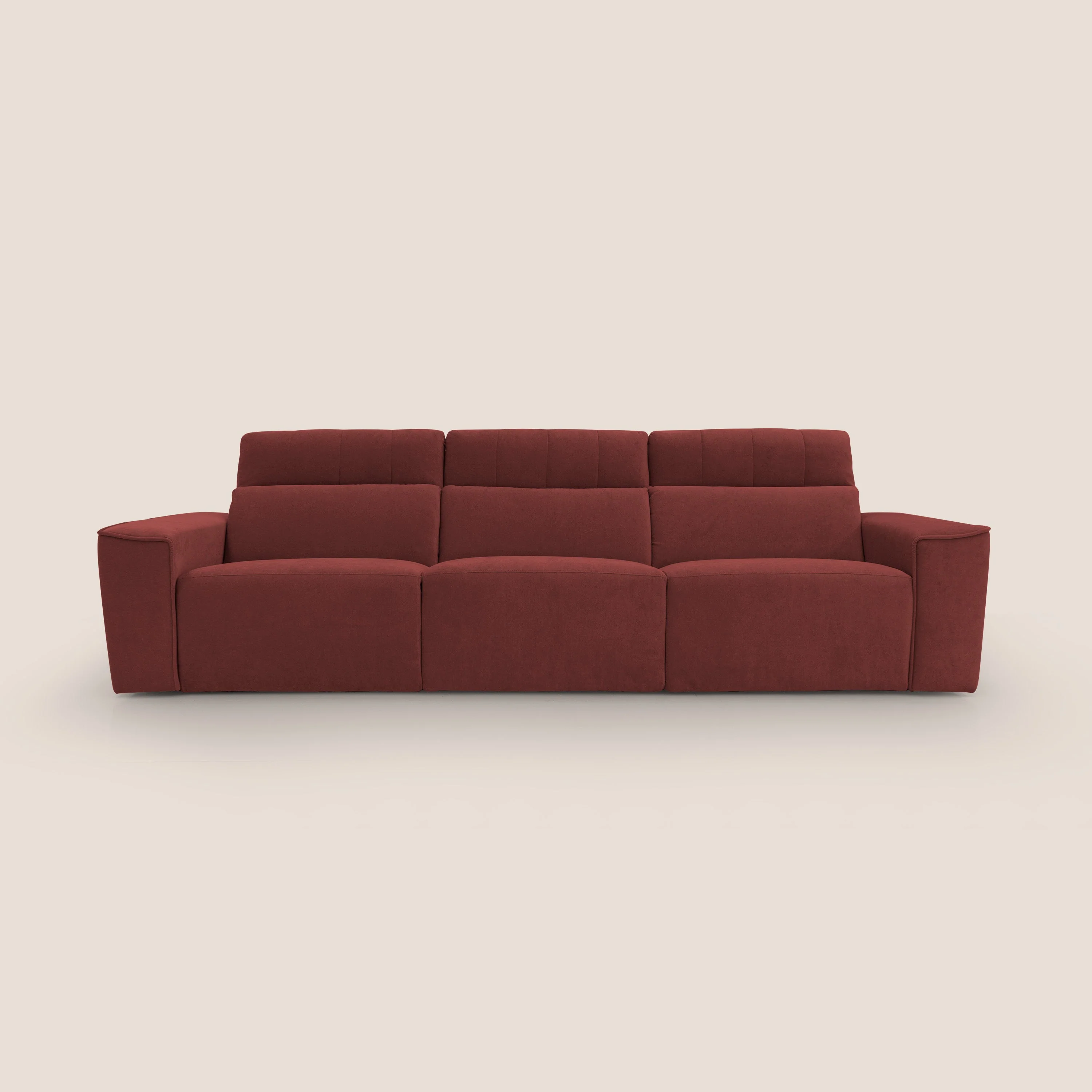 Clark Canapé modulable avec 3 assises et avec option relax électrique en tissu imperméable et détachable T17 rouge