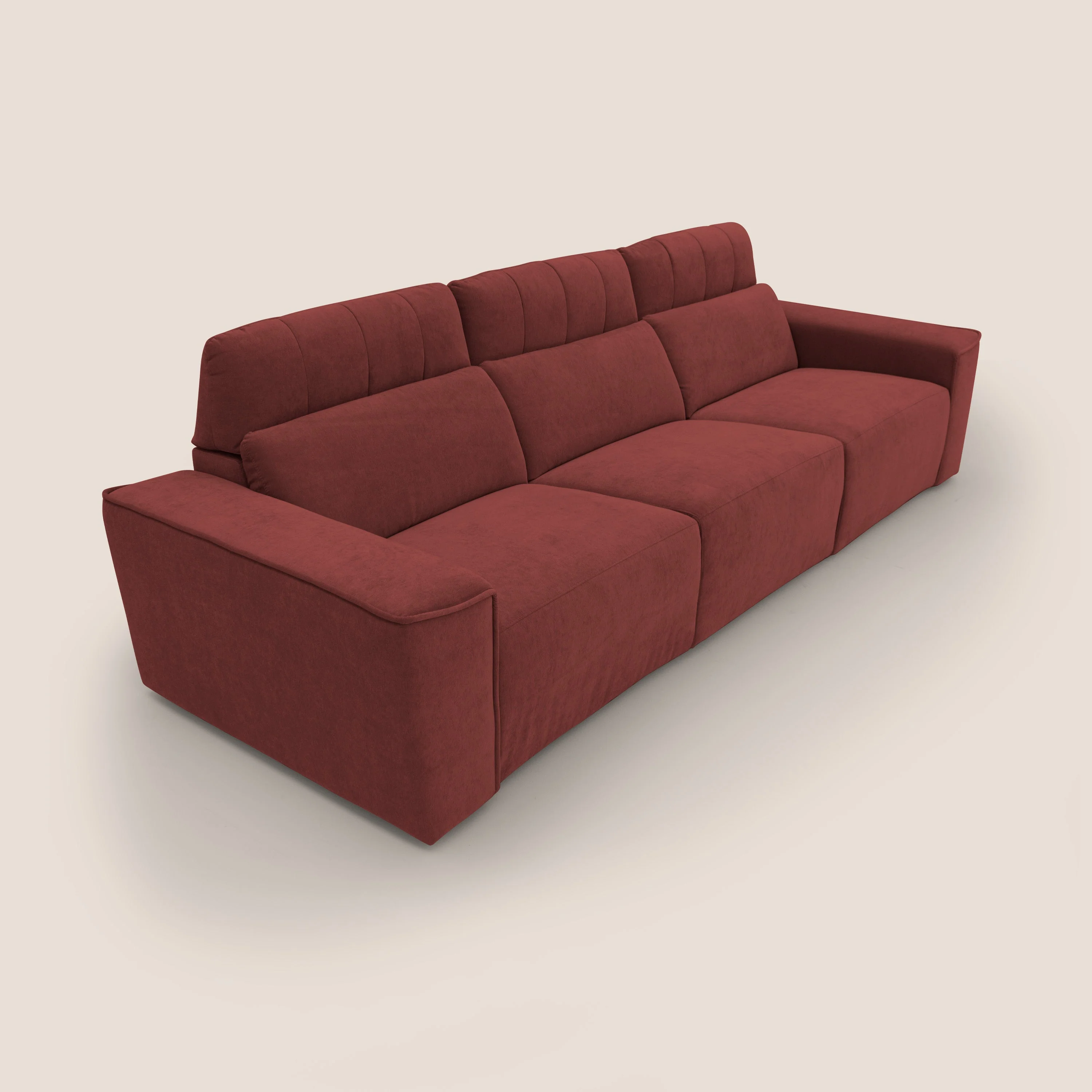 Clark Canapé modulable avec 3 assises et avec option relax électrique en tissu imperméable et détachable T17 rouge - Image 6