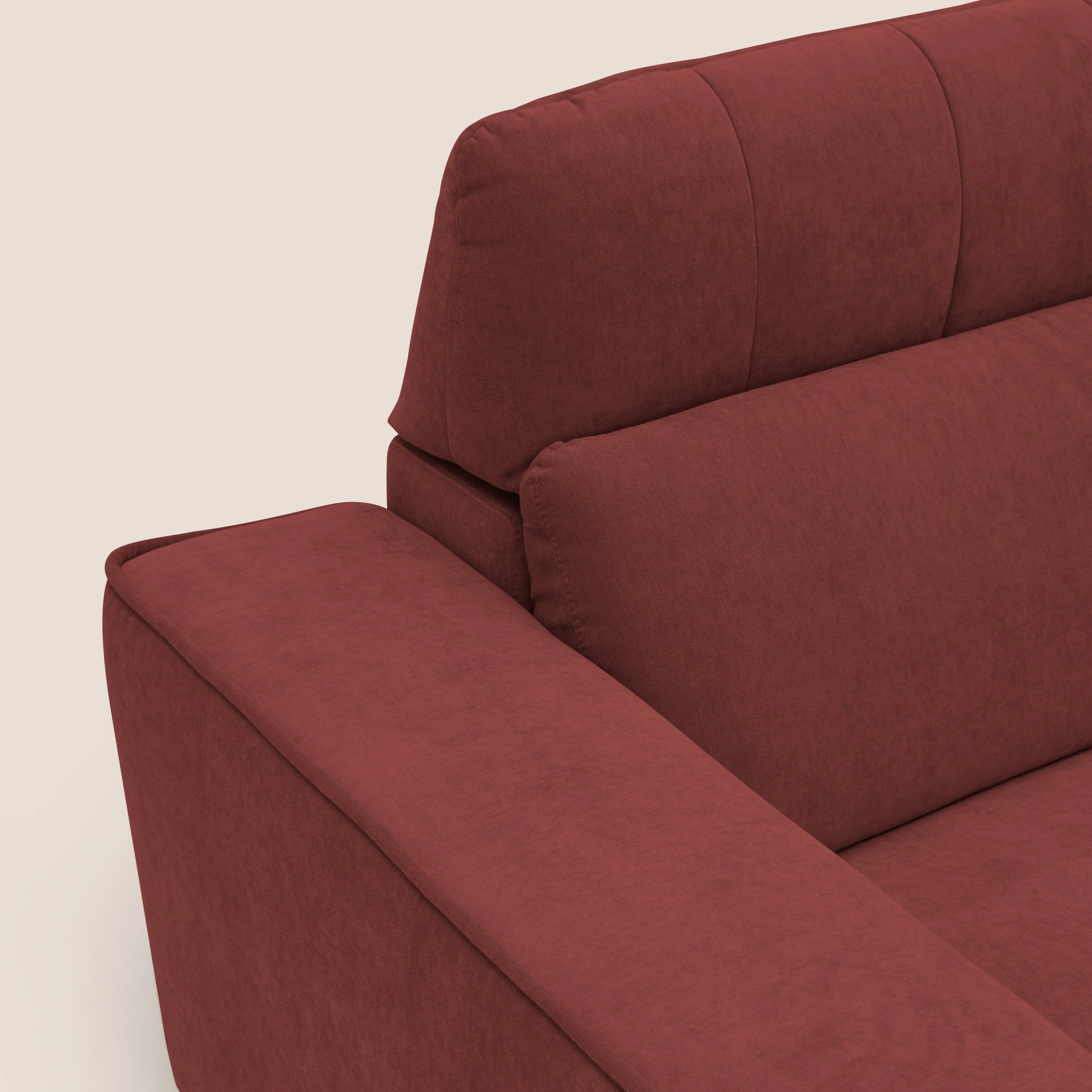Clark Canapé modulable avec 3 assises et avec option relax électrique en tissu imperméable et détachable T17 rouge - Image 7