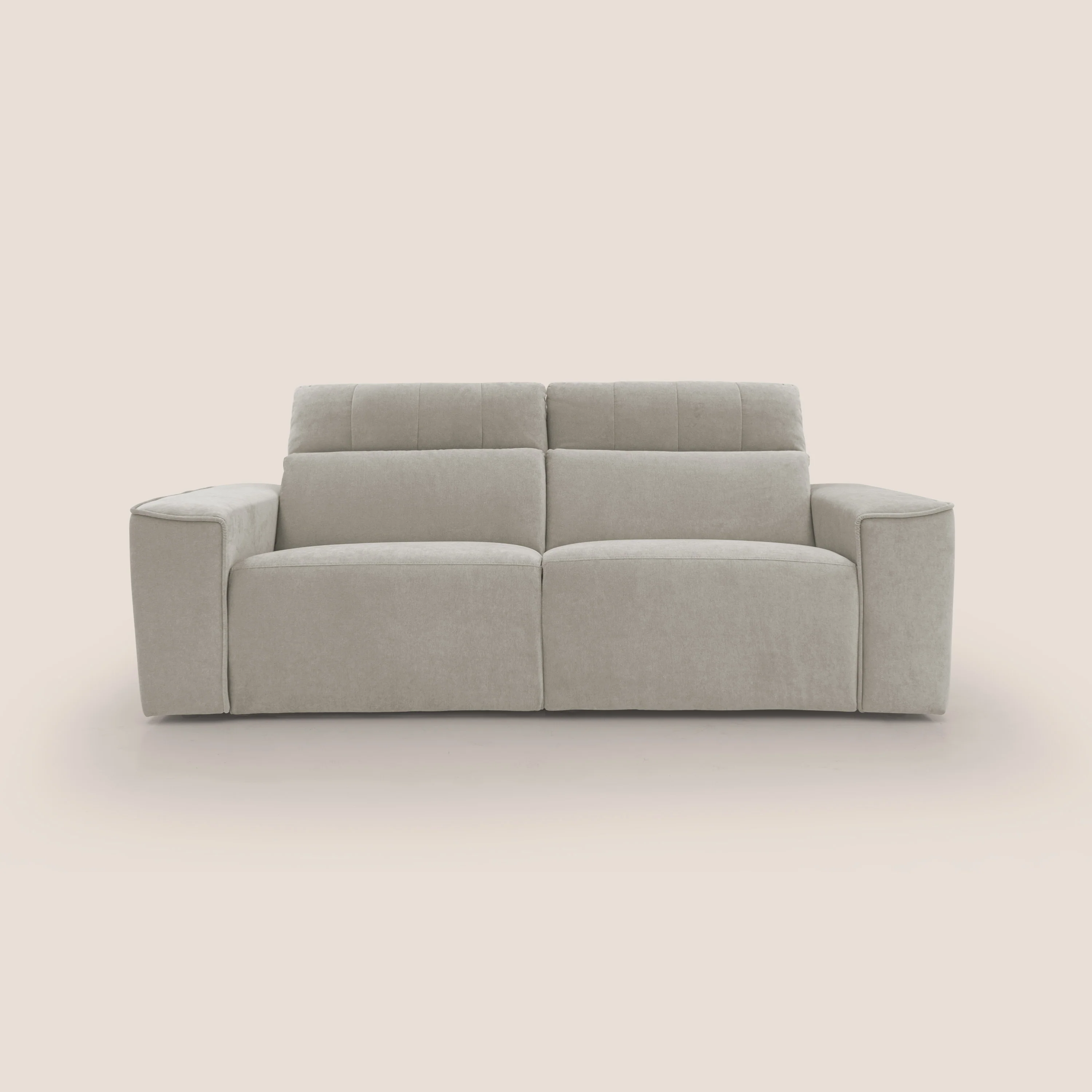 Clark Canapé modulable avec option relax électrique en tissu imperméable et détachable T17 crème