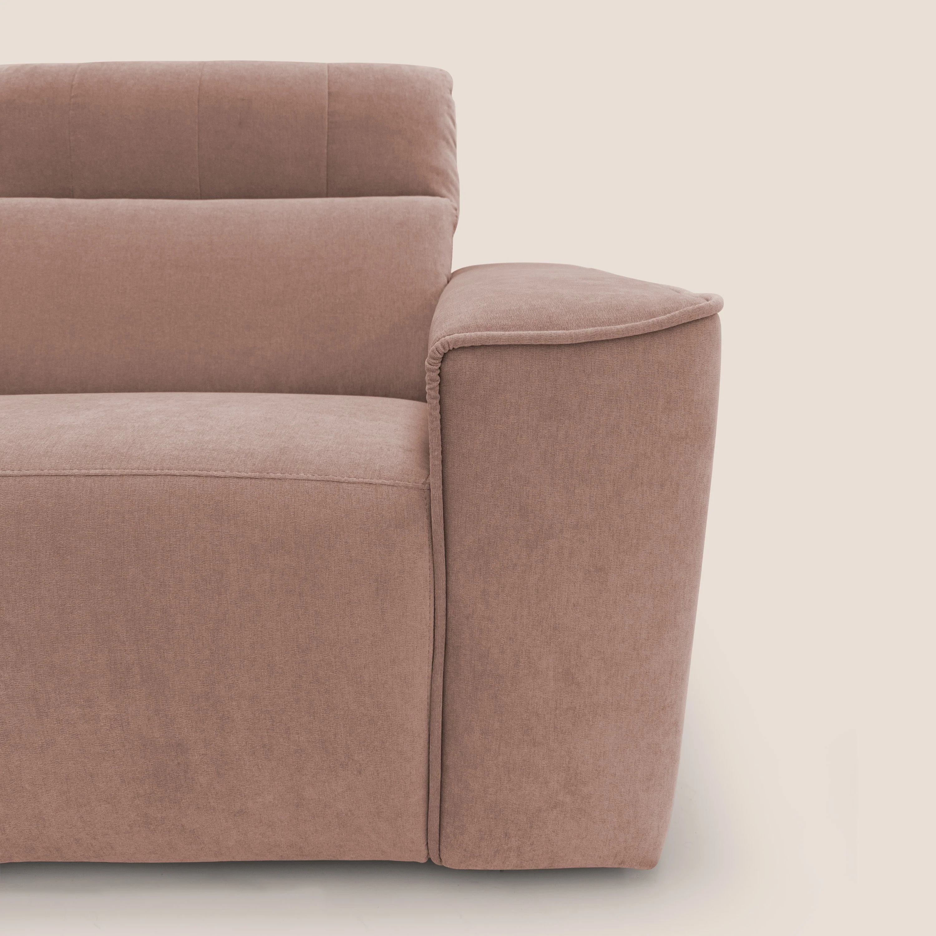 Clark Canapé modulable avec option relax électrique en tissu imperméable et détachable T17 rose - Image 4