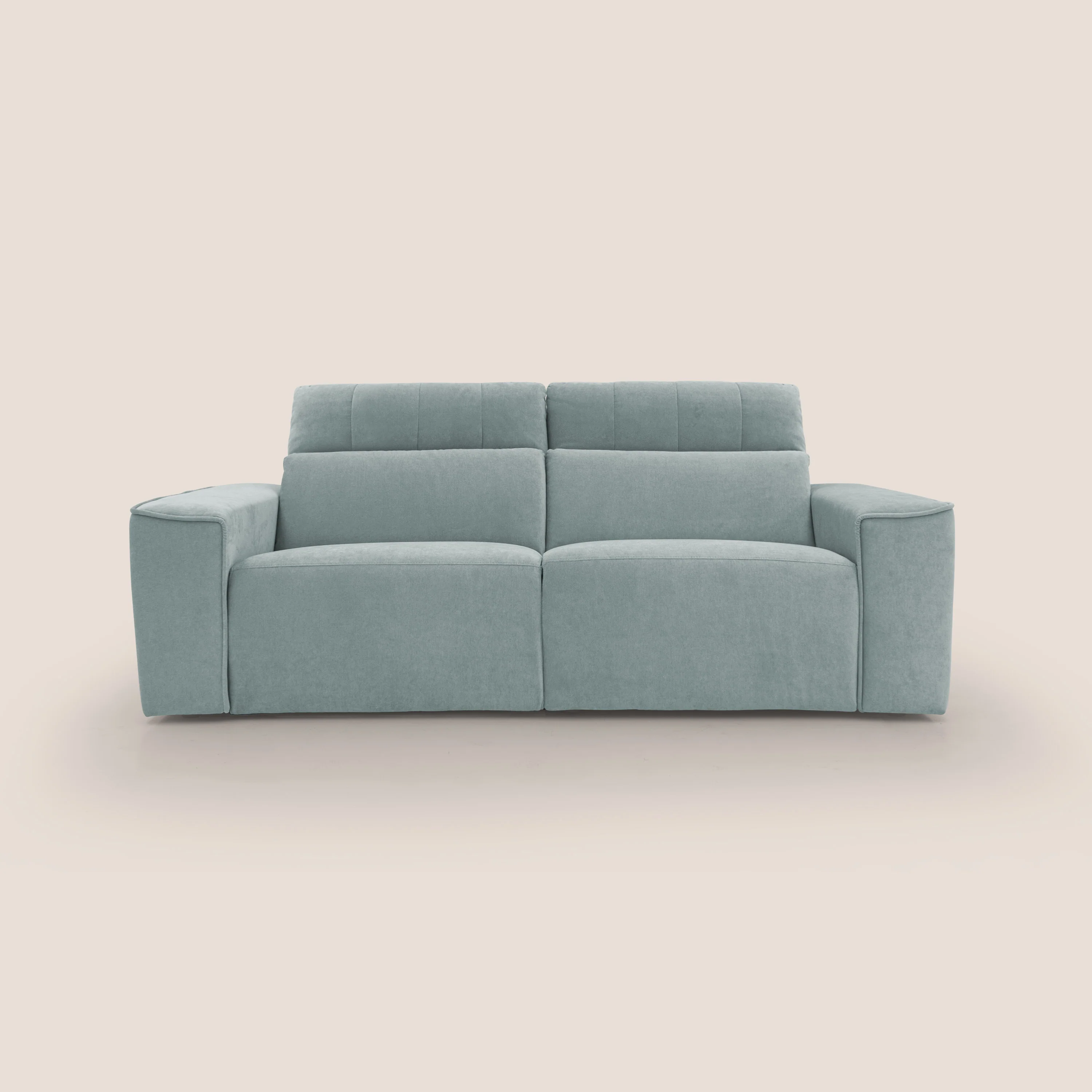 Clark Canapé modulable avec option relax électrique en tissu imperméable et détachable T17 vert d'eau
