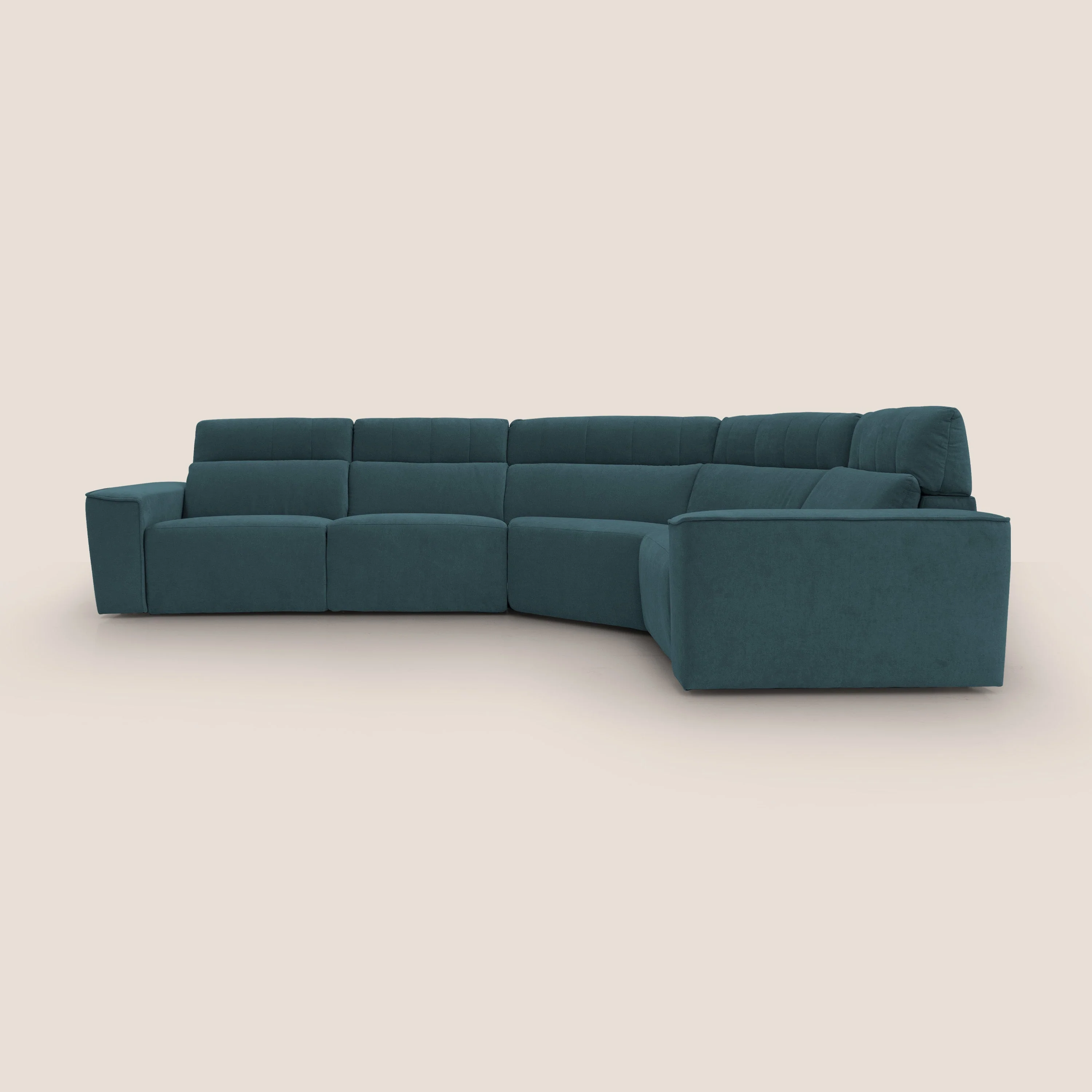 Clark canapé modulable d'angle REVERSIBLE avec option relax électrique en tissu détachable imperméable T17 bleu canard