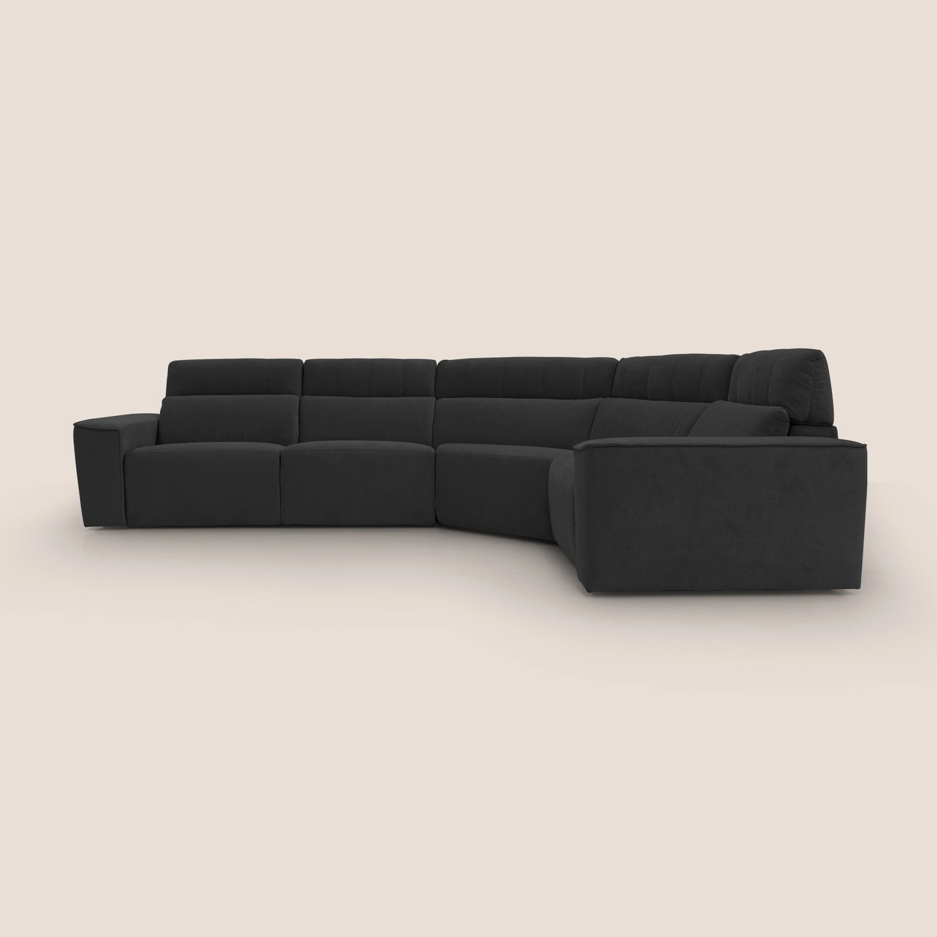 Clark canapé modulable d'angle REVERSIBLE avec option relax électrique en tissu détachable imperméable T17 noir