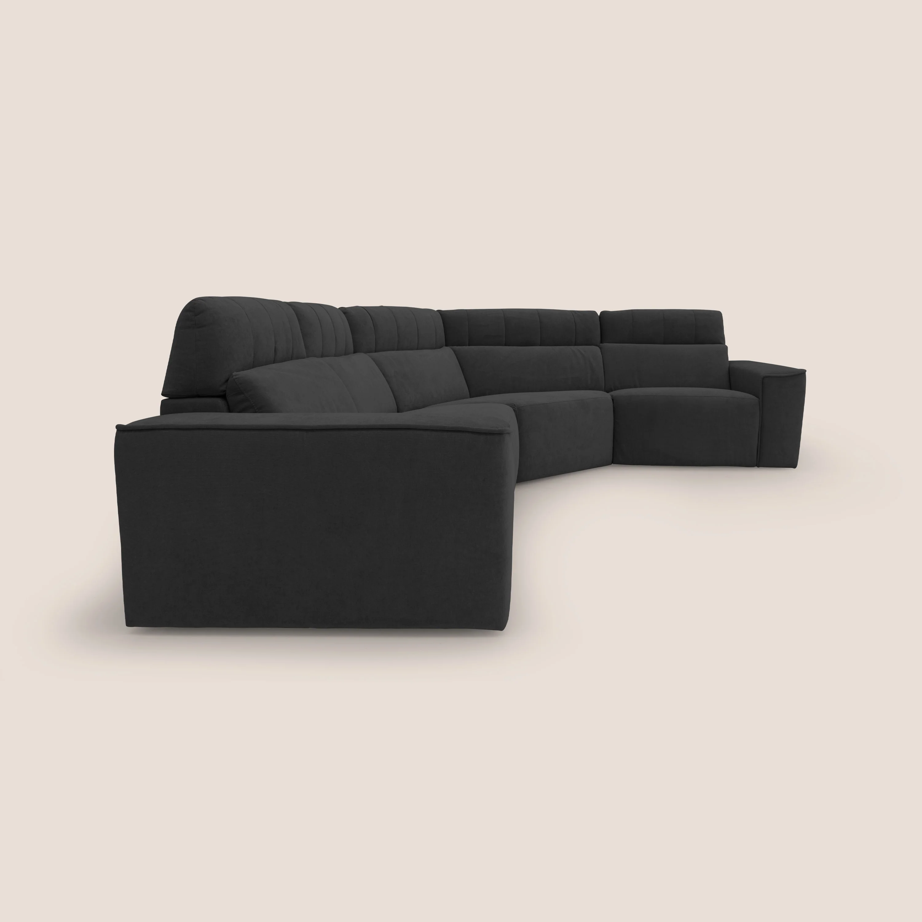 Clark canapé modulable d'angle REVERSIBLE avec option relax électrique en tissu détachable imperméable T17 noir - Image 13