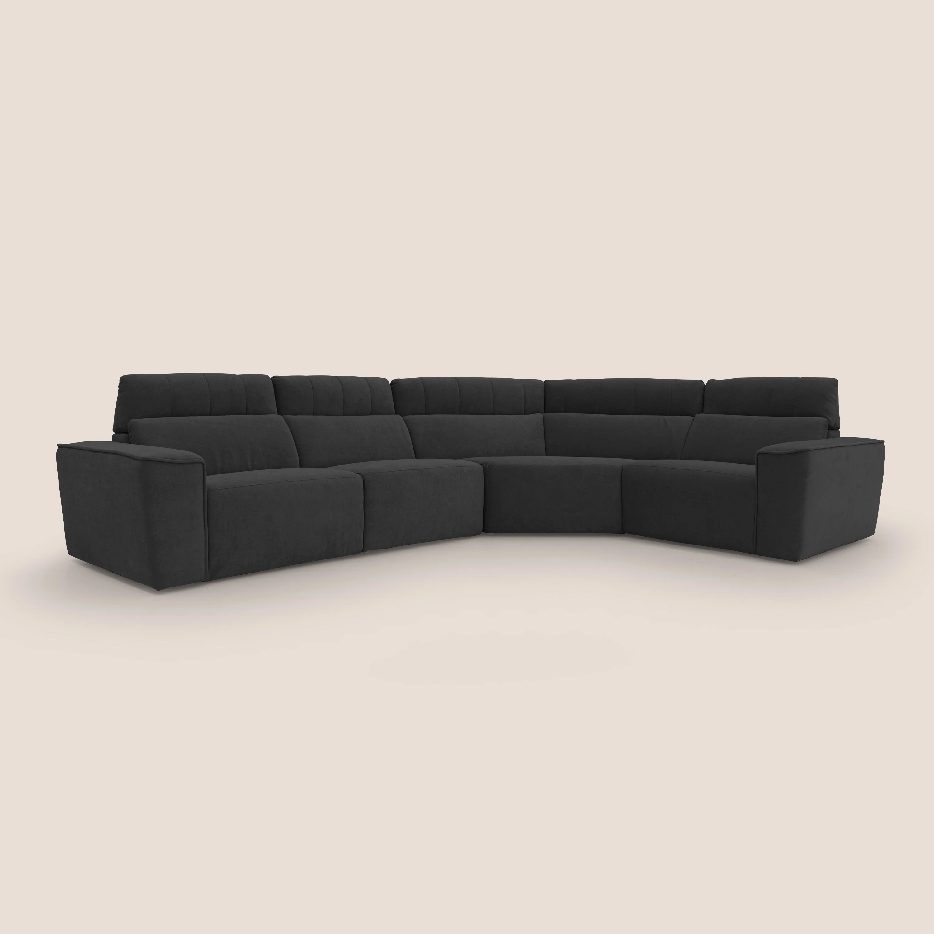 Clark canapé modulable d'angle REVERSIBLE avec option relax électrique en tissu détachable imperméable T17 noir - Image 3