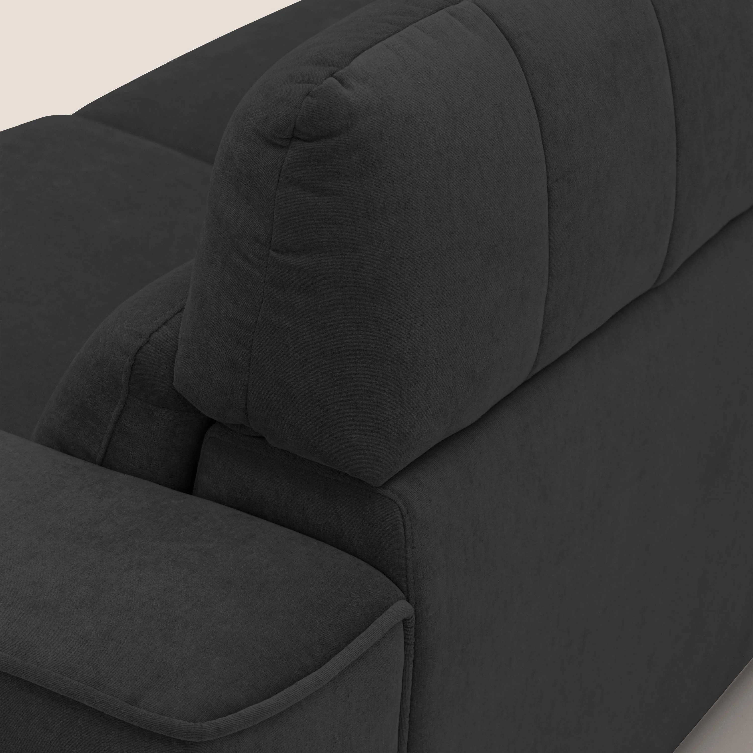 Clark canapé modulable d'angle REVERSIBLE avec option relax électrique en tissu détachable imperméable T17 noir - Image 9