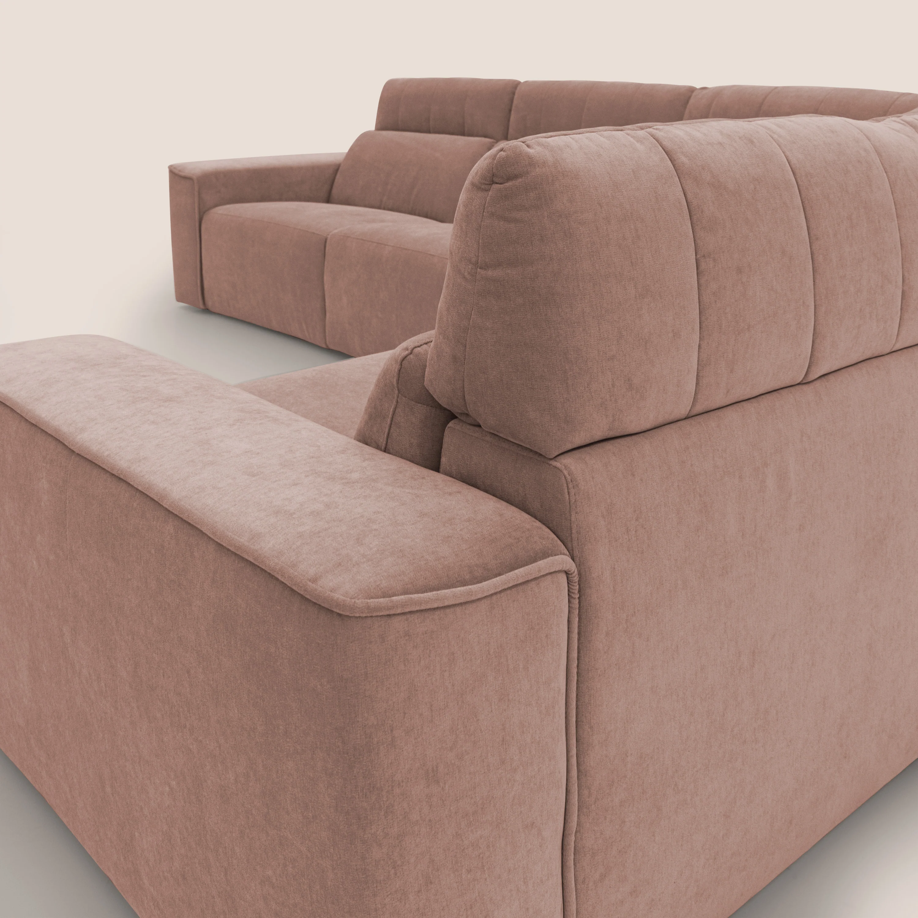 Clark canapé modulable d'angle REVERSIBLE avec option relax électrique en tissu détachable imperméable T17 rose - Image 12