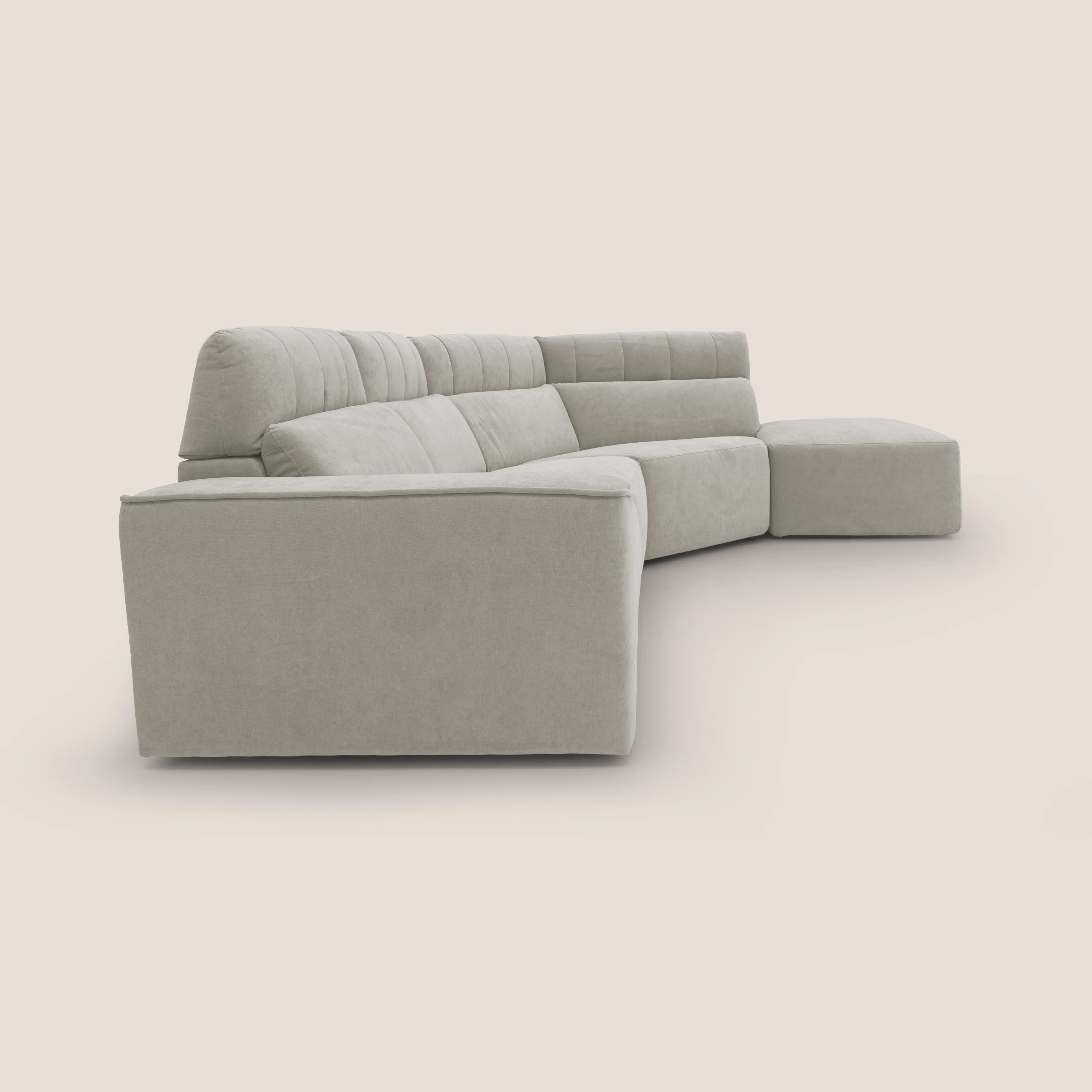 Clark Canapé d'angle avec option relax électrique en tissu imperméable et détachable T17 crème - Image 13