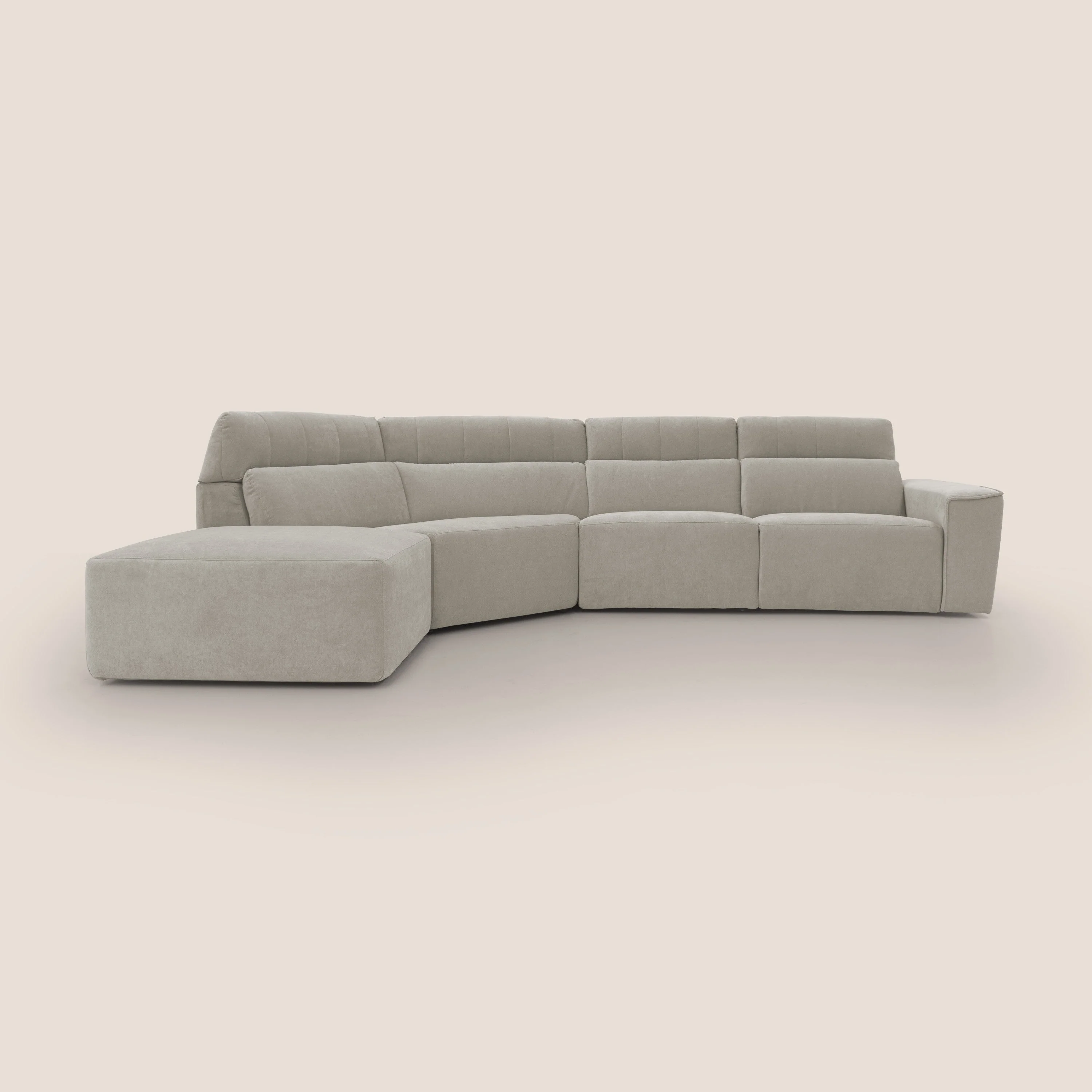 Clark Canapé d'angle avec option relax électrique en tissu imperméable et détachable T17 crème - Image 15