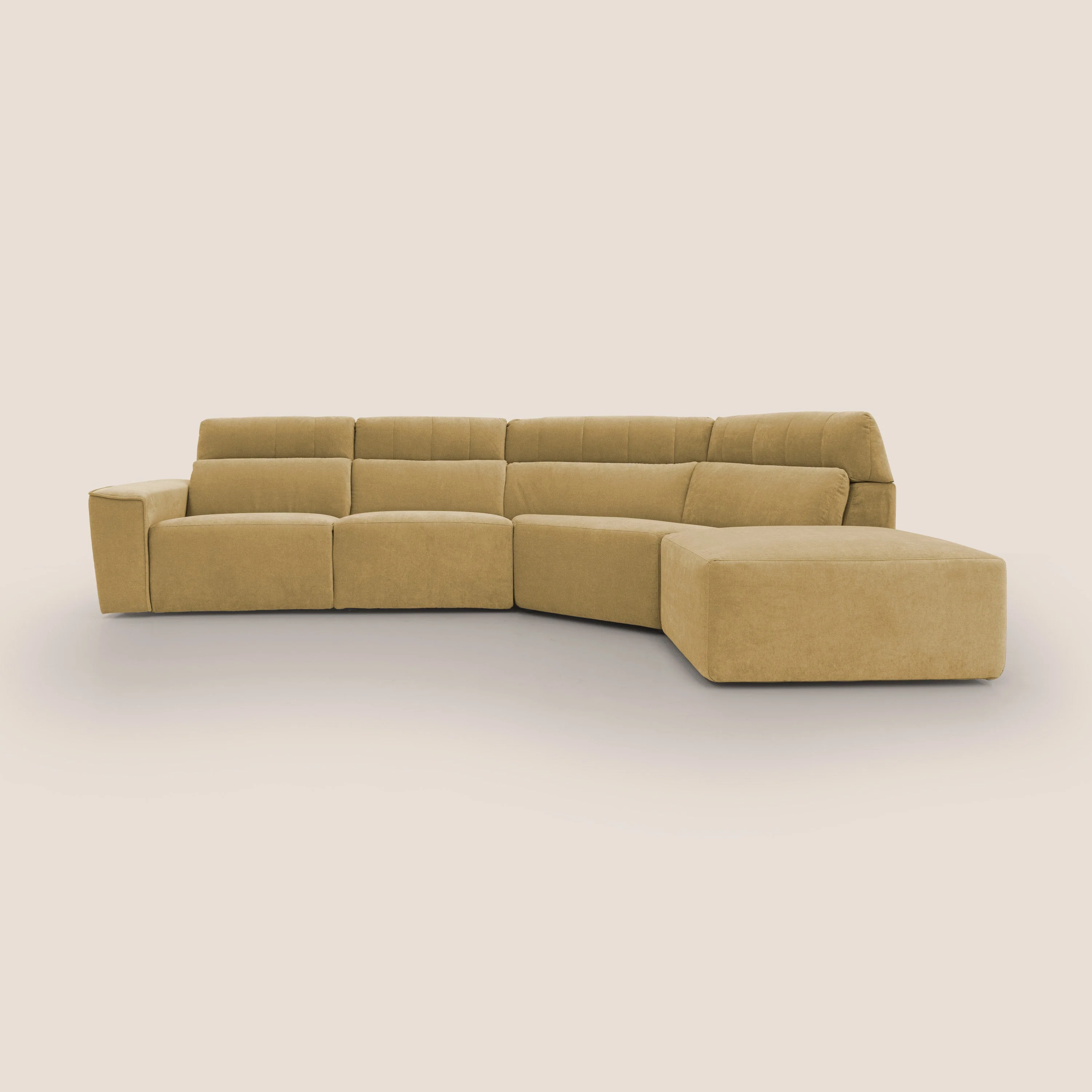 Clark Canapé d'angle avec option relax électrique en tissu imperméable et détachable T17 jaune