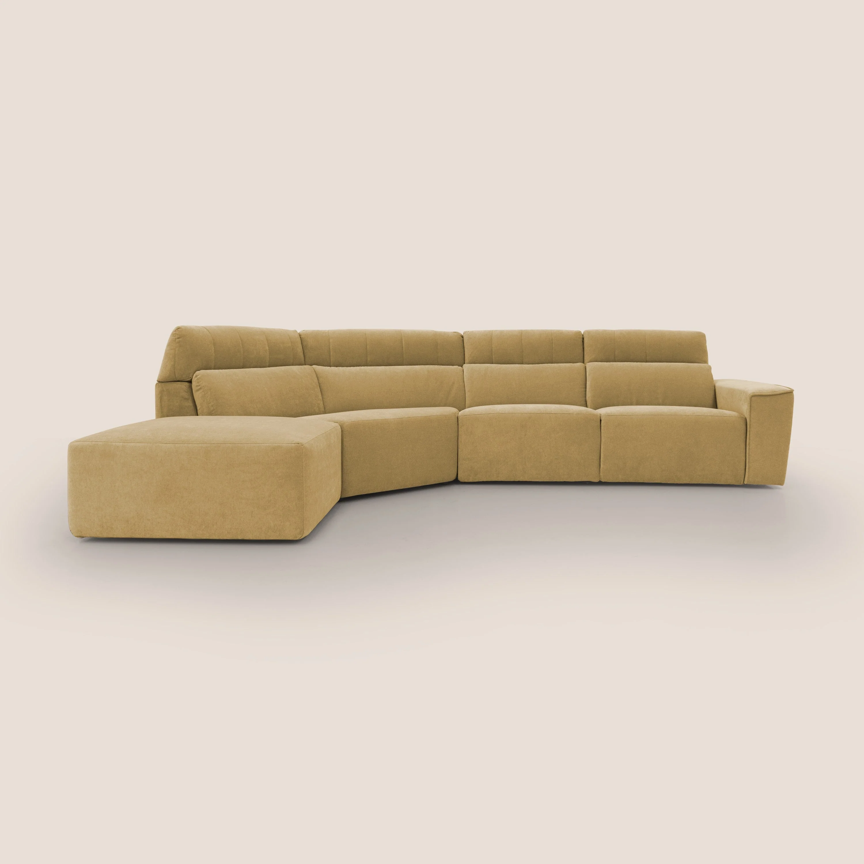 Clark Canapé d'angle avec option relax électrique en tissu imperméable et détachable T17 jaune - Image 10