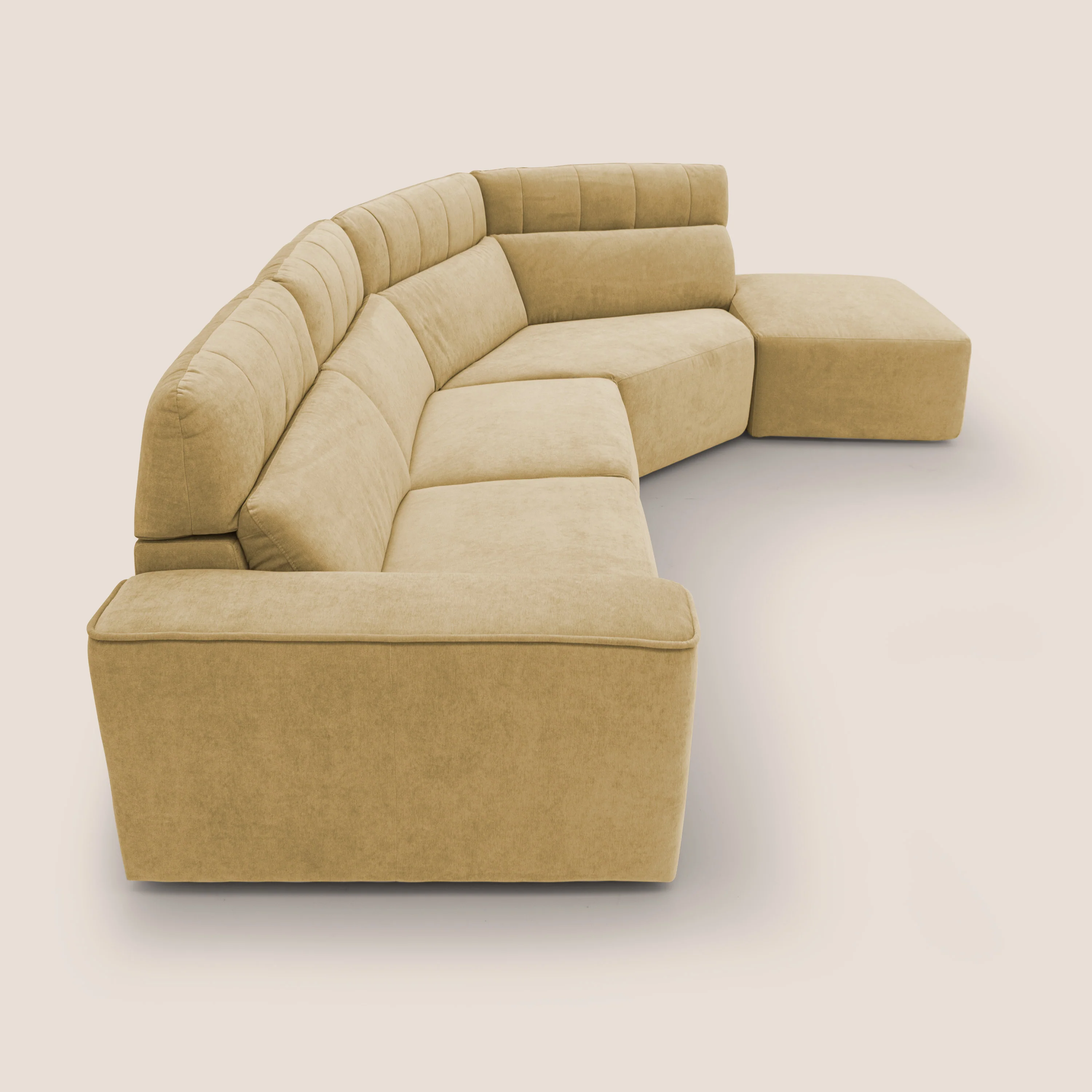 Clark Canapé d'angle avec option relax électrique en tissu imperméable et détachable T17 jaune - Image 11